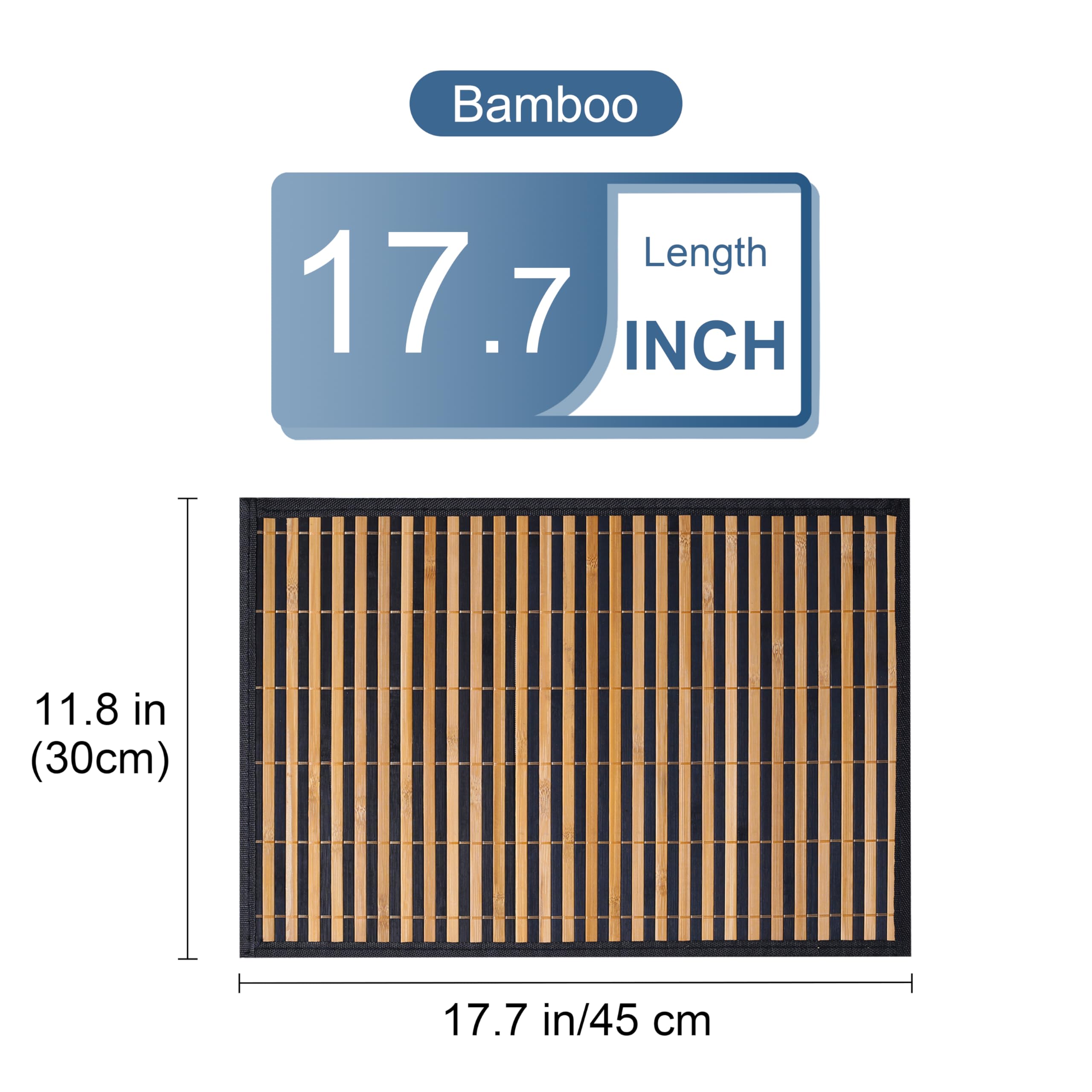 LOVEcASA Placemats Set of 6  Bamboo Table Mats Set with Non Slip Backing  18 A 12 Woven Placemat  Washable Heat-Resistant Place Mats for Kitchen and Dining Room