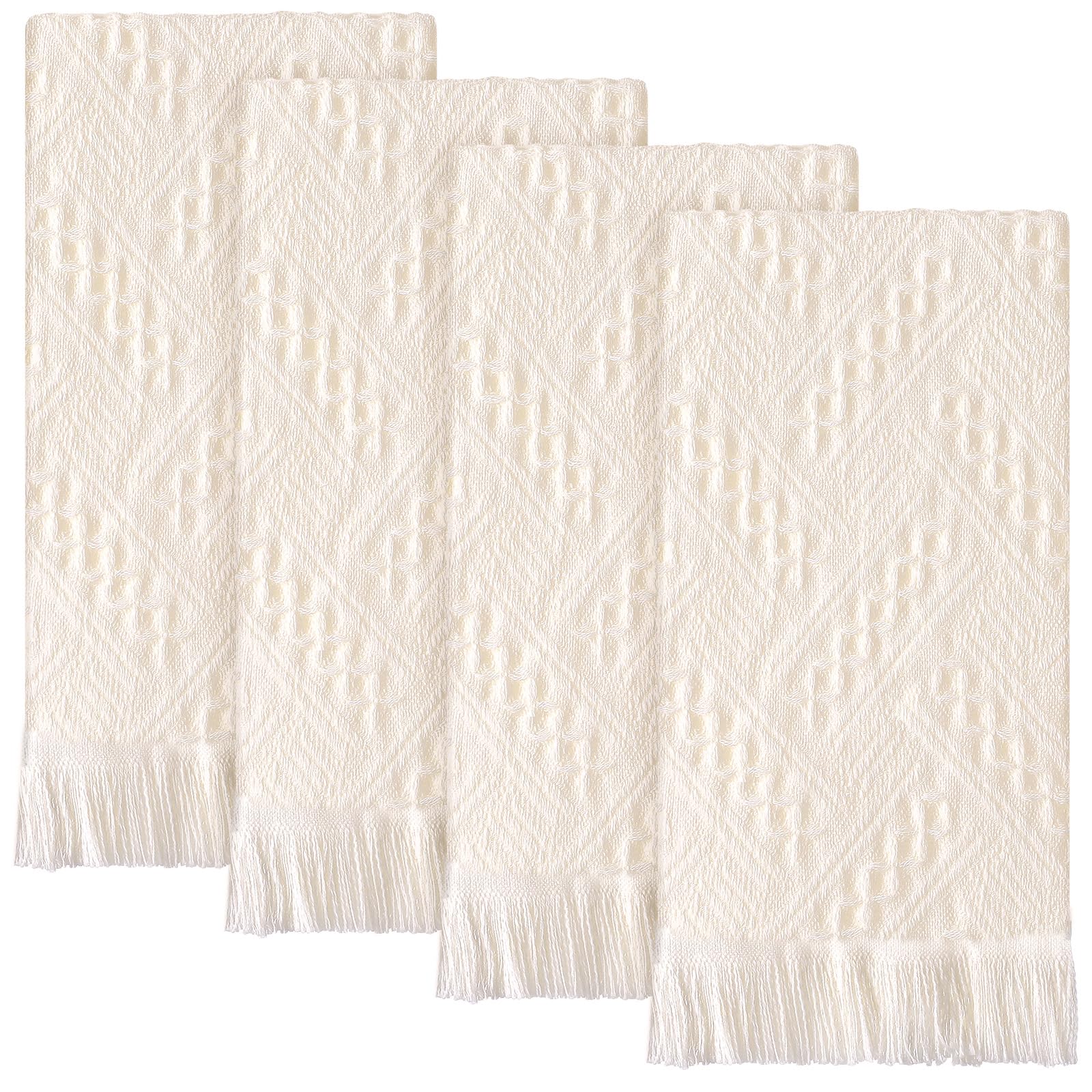 HunnmingRe 4 Pack Boho Bathroom Hand Towel 14 x 30 Inch 100% Turkish Cotton Decorative Boho Kitchen Hand Towel Farmhouse Bathroo