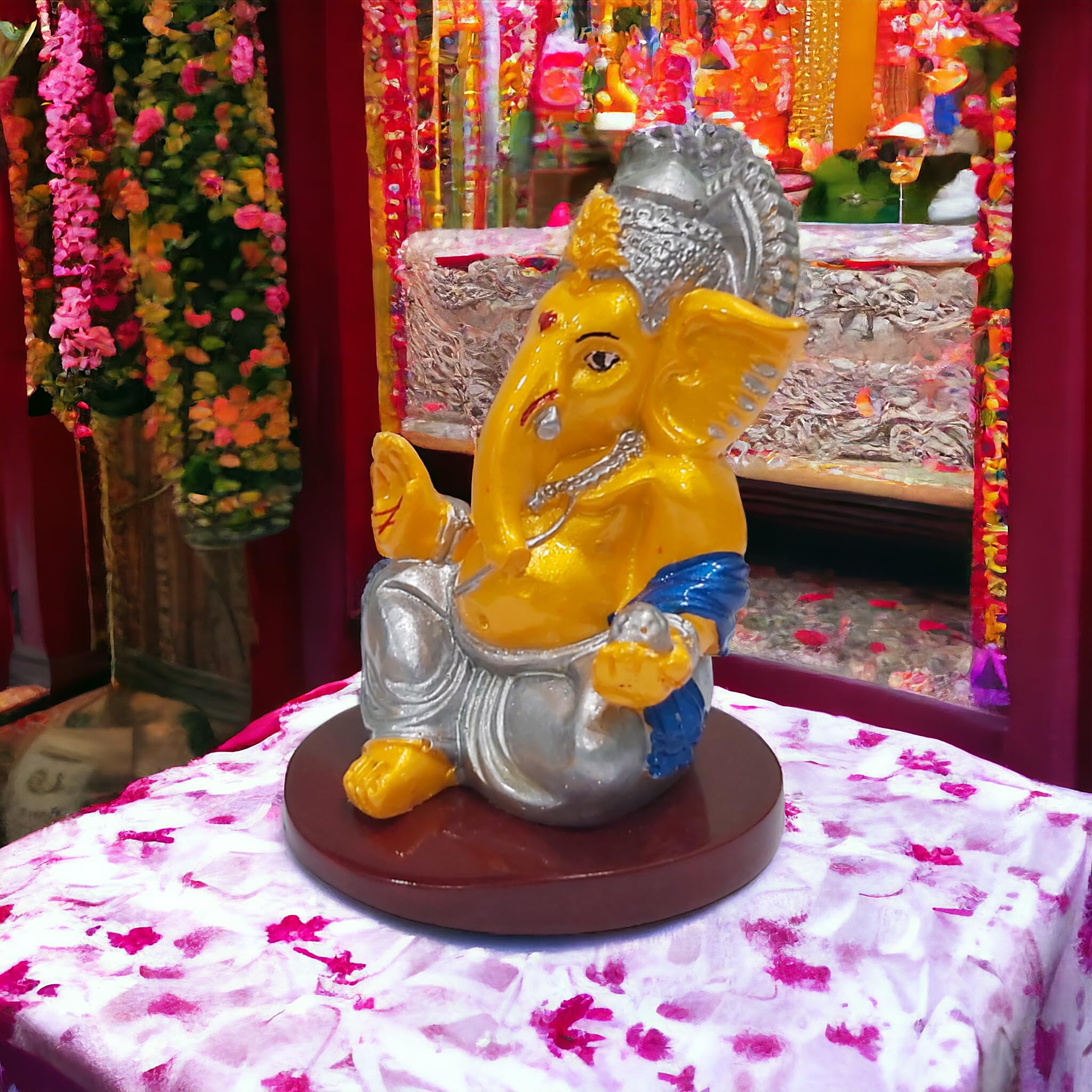 The Cube Mart Ganesh Idol For Car Dashboard Small Ganesha Murti Ganpati Idol For Home Decor Puja Lord Ganesh Statue Gift For Off