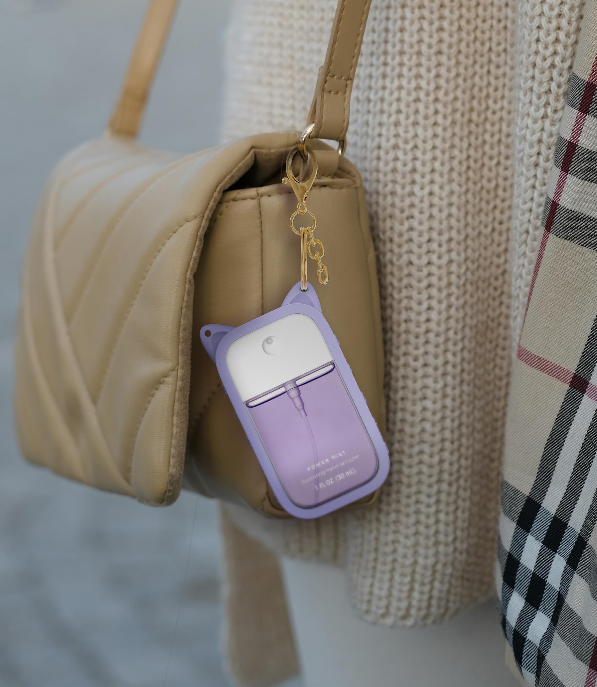 2 Packs Silicone Case Compatible With Touchland Hand Sanitizer Spray (Fit For 1 Fl Oz/30 Ml Ver), Portable Keychain Cute Color E