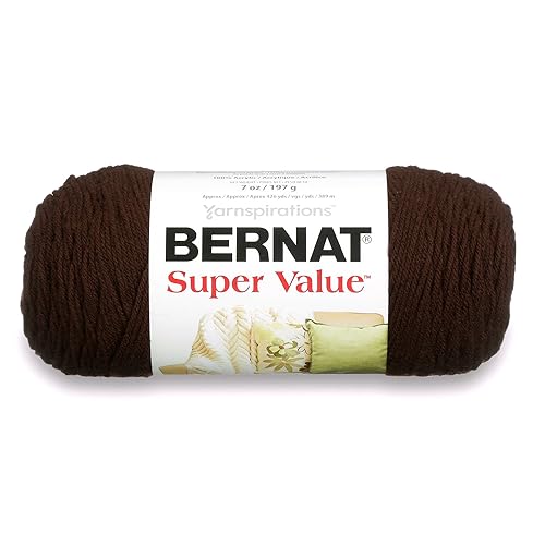Bernat Super Value Yarn, 5 Oz, Chocolate, 1 Ball