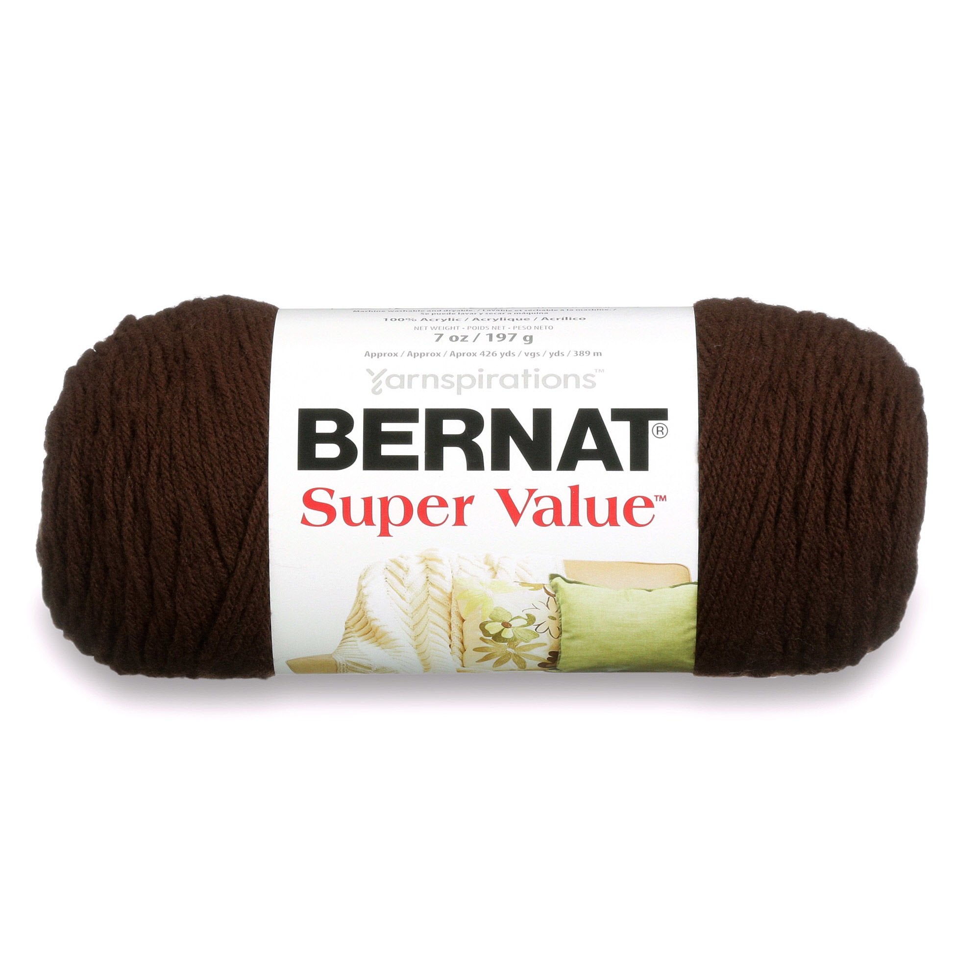 Bernat Super Value Yarn, 5 Oz, Chocolate, 1 Ball