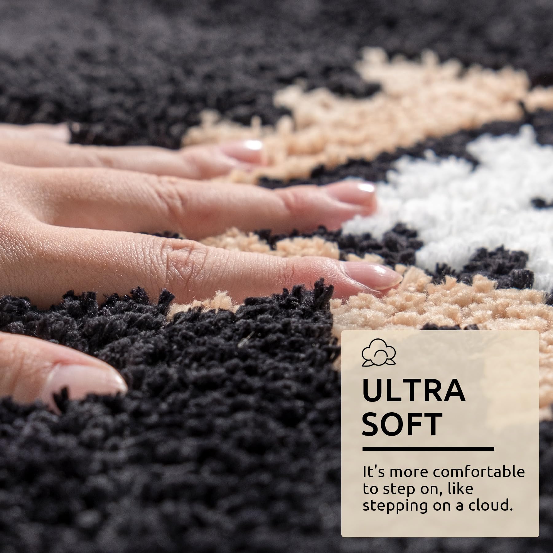 Dexde Boho Bathroom Rugs Black Aztec Bath Mat Non Slip Long Bathroom Rug Runner Luxury Soft Absorbent Carpet For Bathroom Shower