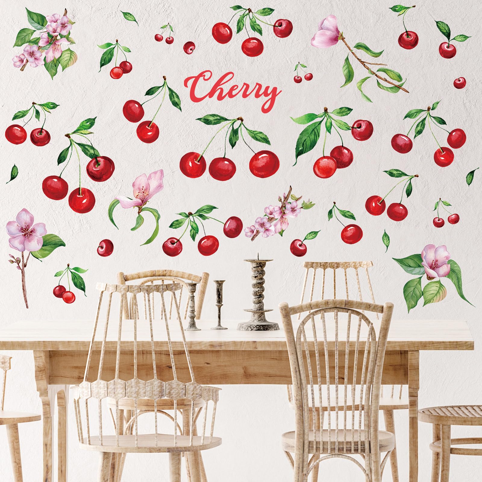 Epakh 41 Pieces Lemon Wall Stickers Apple Cherry Strawberry Fruit Stickers Peel And Stick Wall Decor For Kitchen Cabinet Window