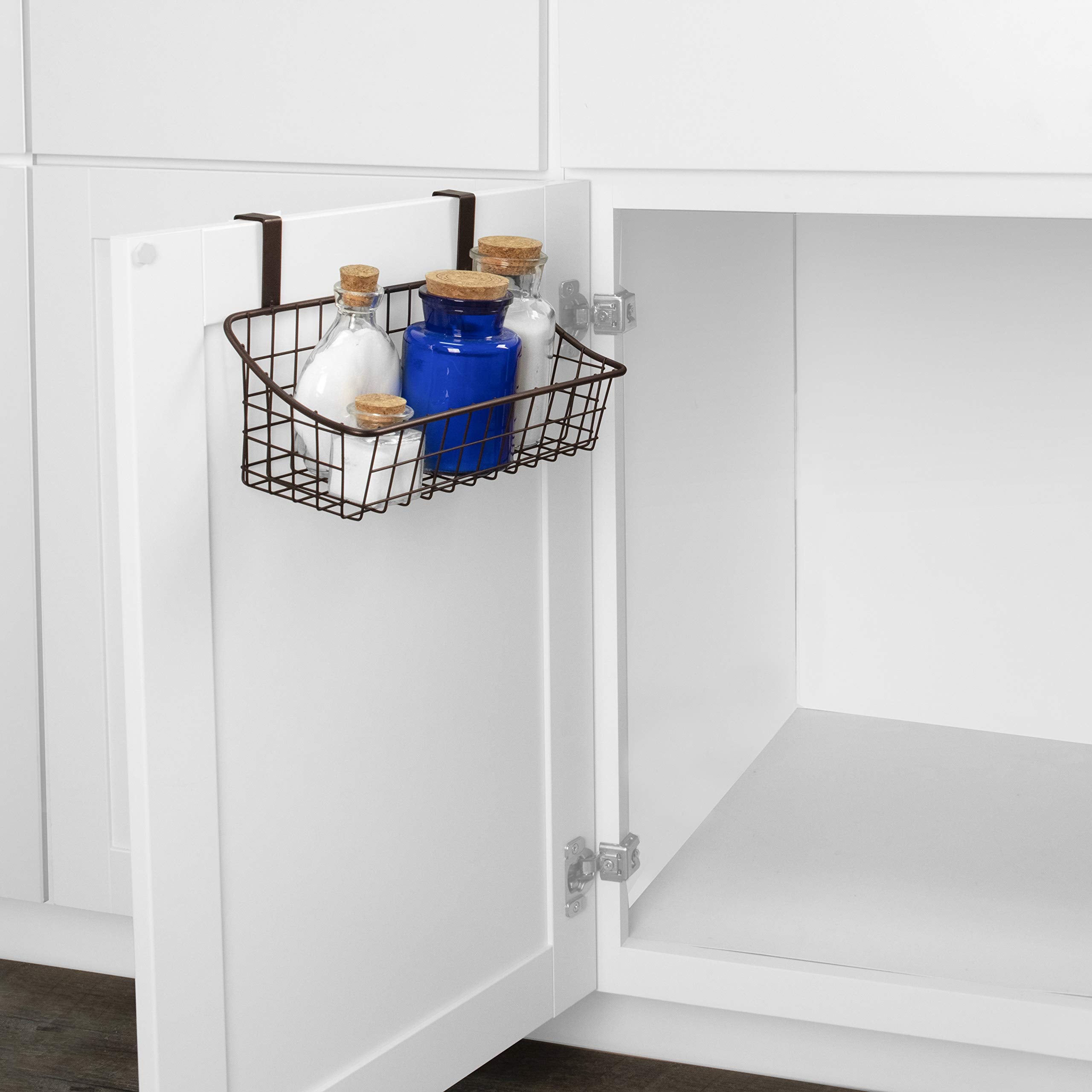Spectrum Diversified Grid Storage Basket  Over the Cabinet Door  Small  Bronze