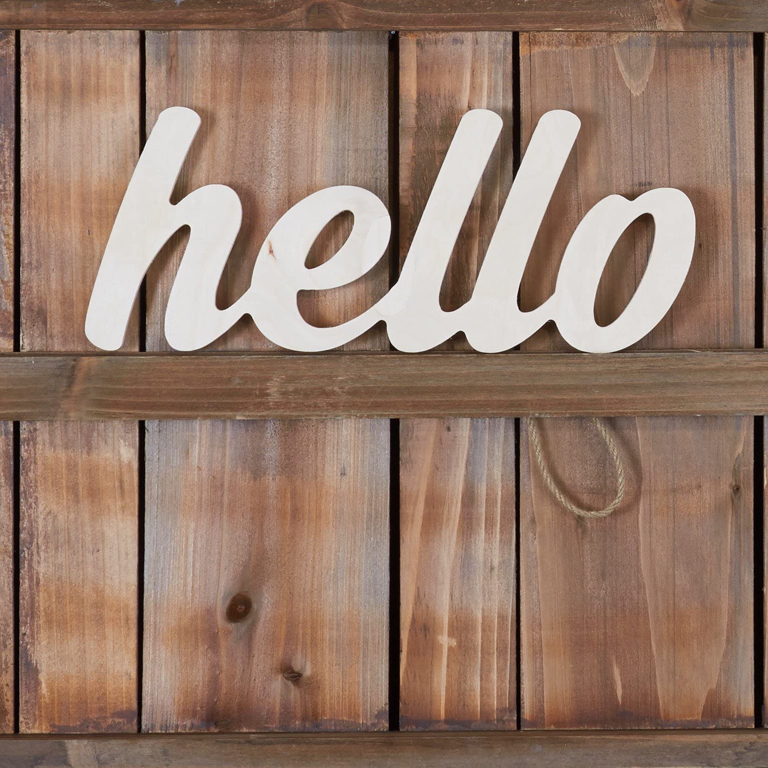 Unfinishedwoodco 15    Script Hello Wall D  Cor, Unfinished Wood