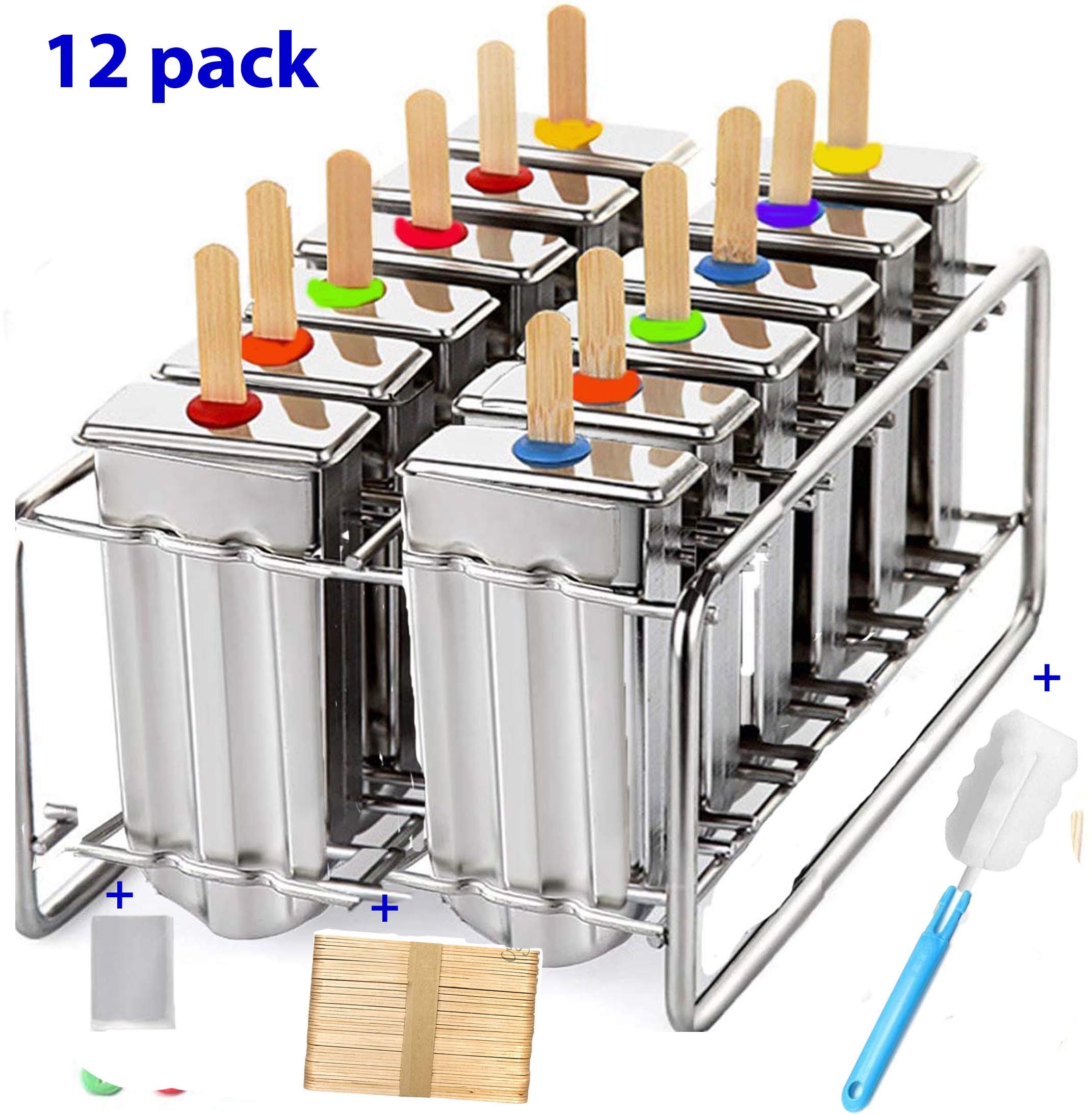 Stainless Steel Popsicle Molds And Rack Stainless Steel Popsicle Maker -Ice Pop Molds Bpa Free -Ice Cream Mold Pop Molds With Wo
