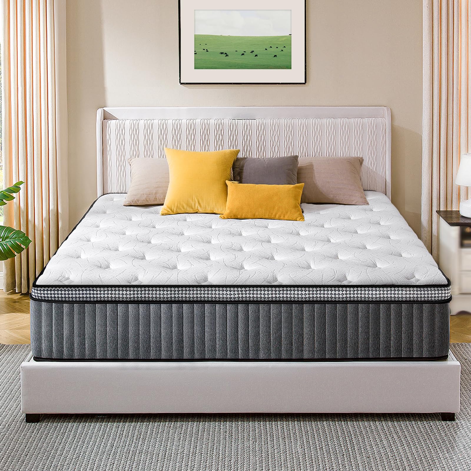 Legacyamerhome Full Size Mattress, 10 Inch Hybrid Full Mattresses In A Box, With Gel Memory Foam, Pocket Springs For Motion Isol