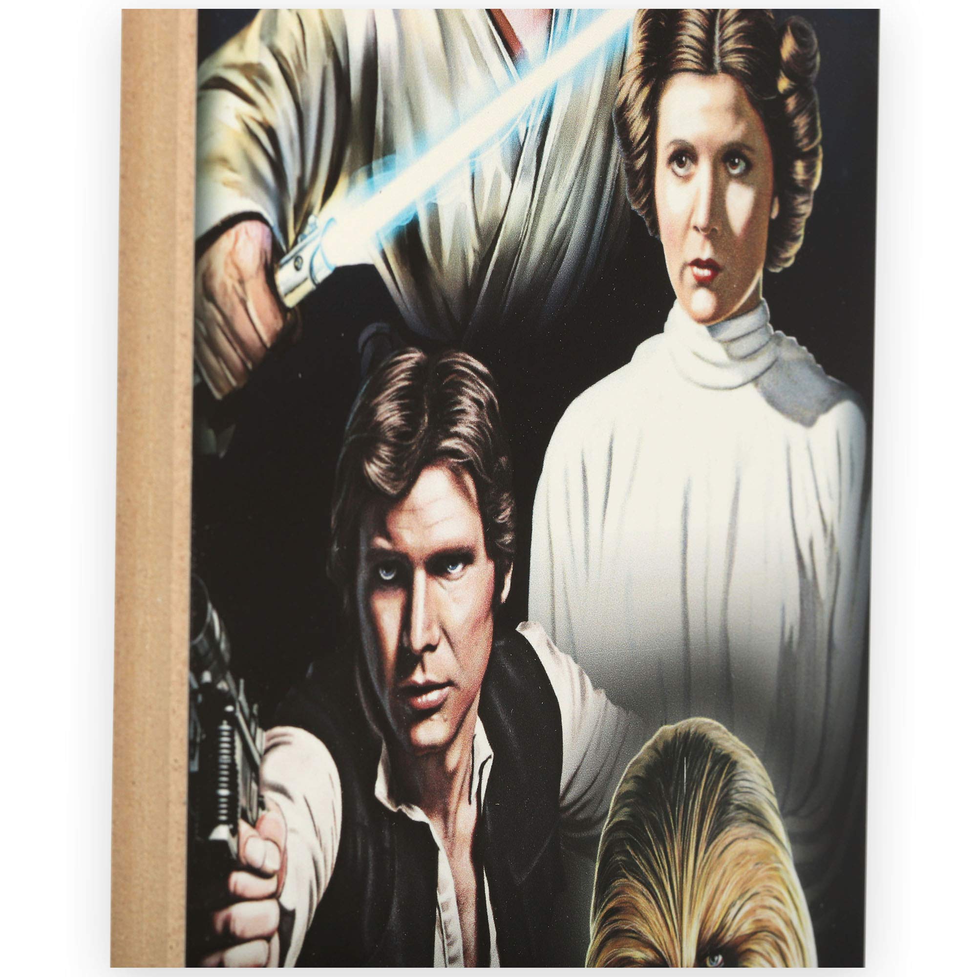 Open Road Brands Disney Star Wars Line Up Vertical Wood Wall Decor - Classic Star Wars Wall Art For Home Decorating