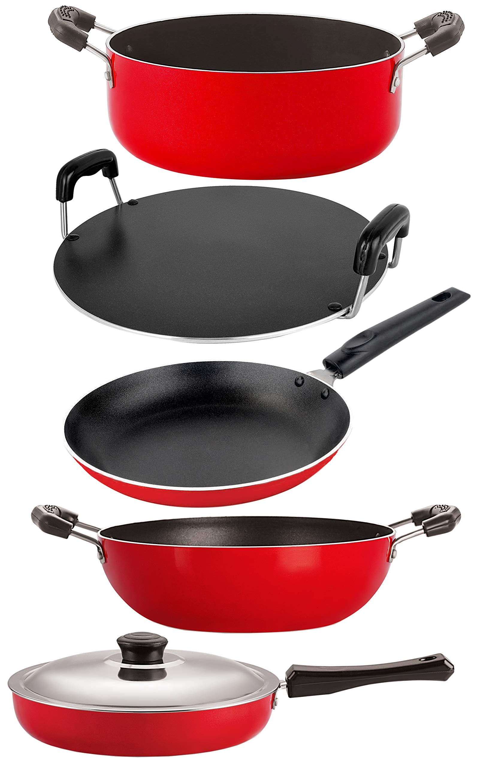 Nirlon NonStick 5 Piece Spiral Bottom Heat Resistance Kitchenware Set
