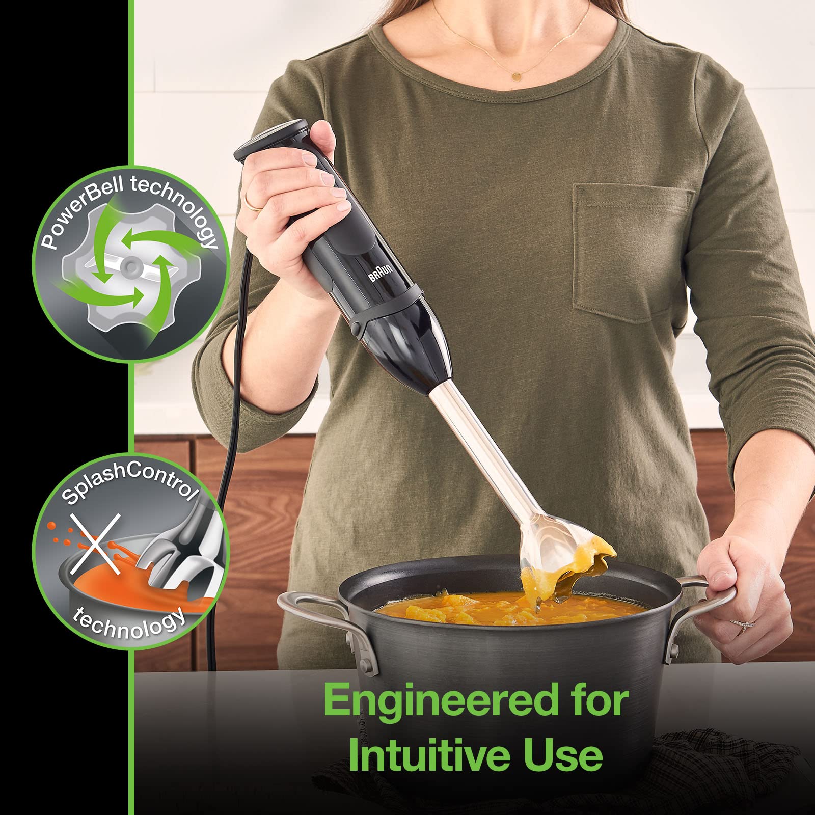 Braun Mq5025 Hand Blender Multiquick Vario, Mq5025, Black