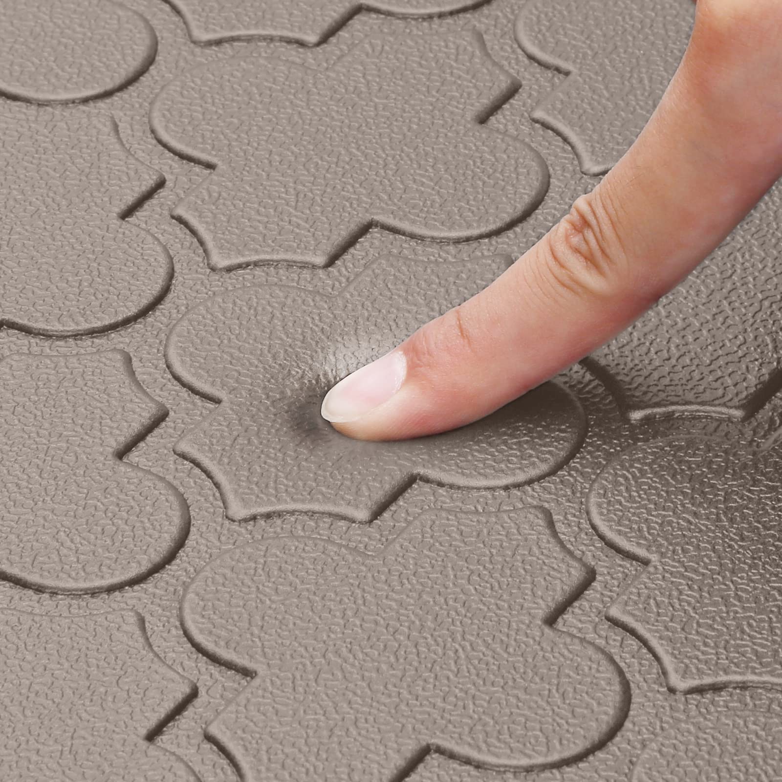 WISELIFE Kitchen Mat - Cushioned Anti-Fatigue Foam, Non-Slip, Waterproof, 17.3"x28", Khaki