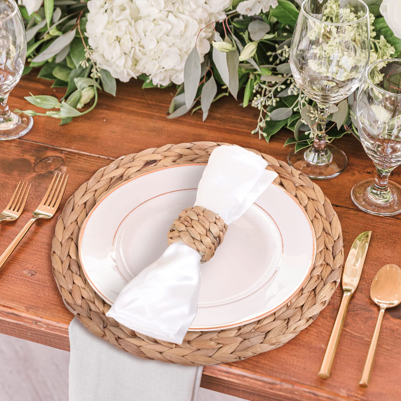 Aptwow Farmhouse Napkin Rings, Hand-Woven Napkin Rings For Table Decor, Fall Rustic Napkin Rings, Napkin Holder Buckles For Holi