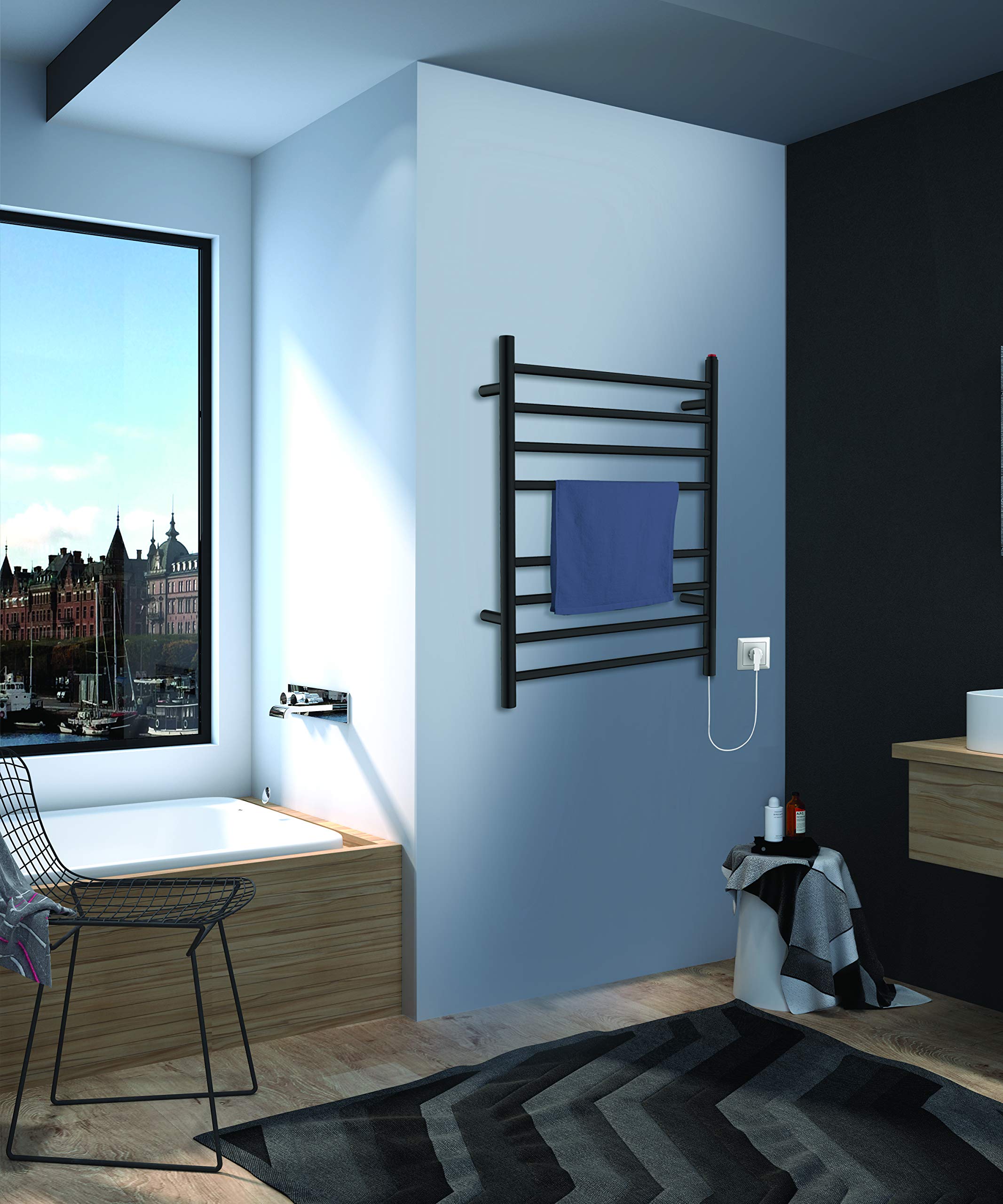 Kingston Brass TWW3624MB Templeton Wall Mount Hardwired or Plug-In Towel Warmer  Matte Black