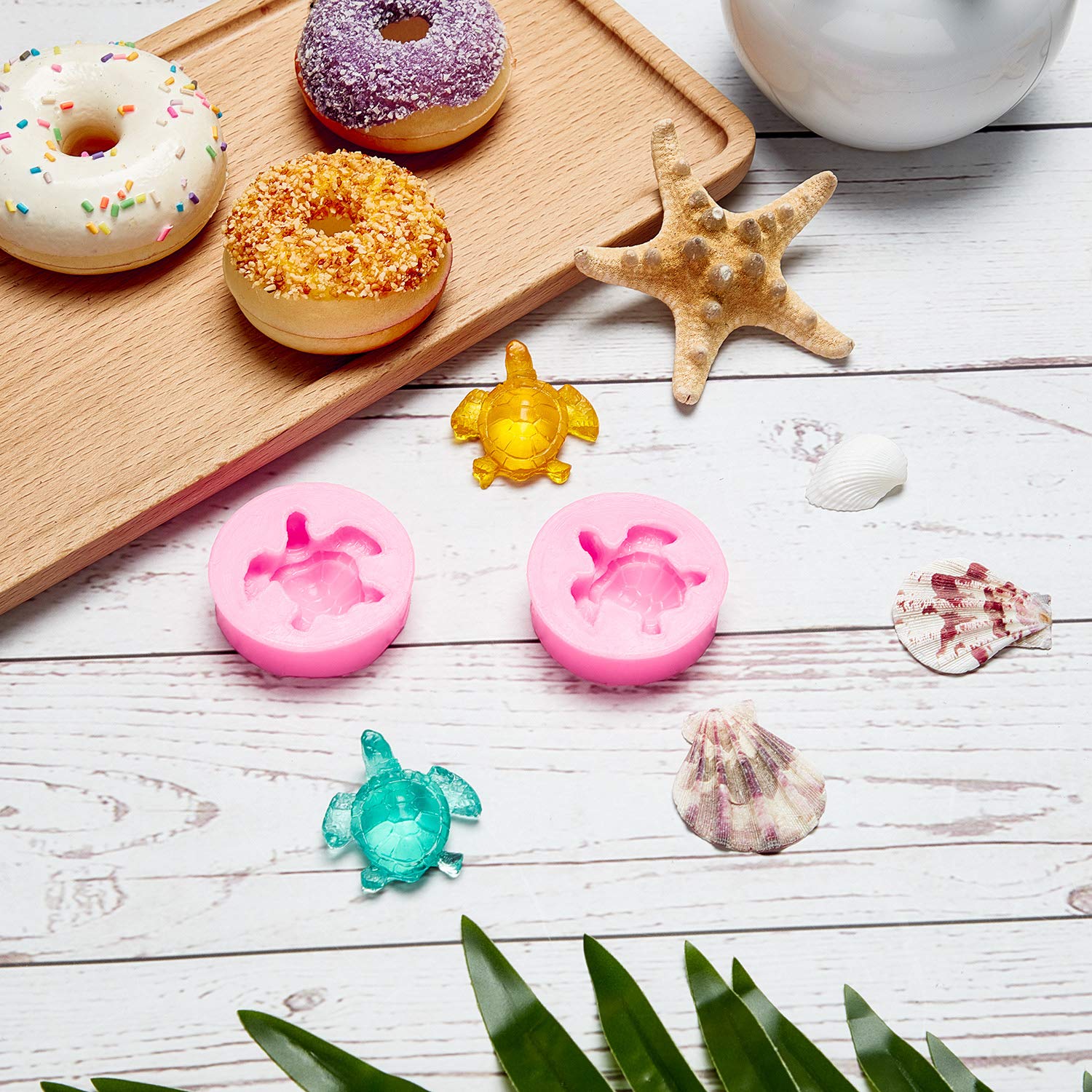 4 Pieces Turtle Chocolate Mold Sea Turtle Silicone Mold Fondant Candy Mold Chocolate Making Mold Baking Mould Tool For Cake Deco