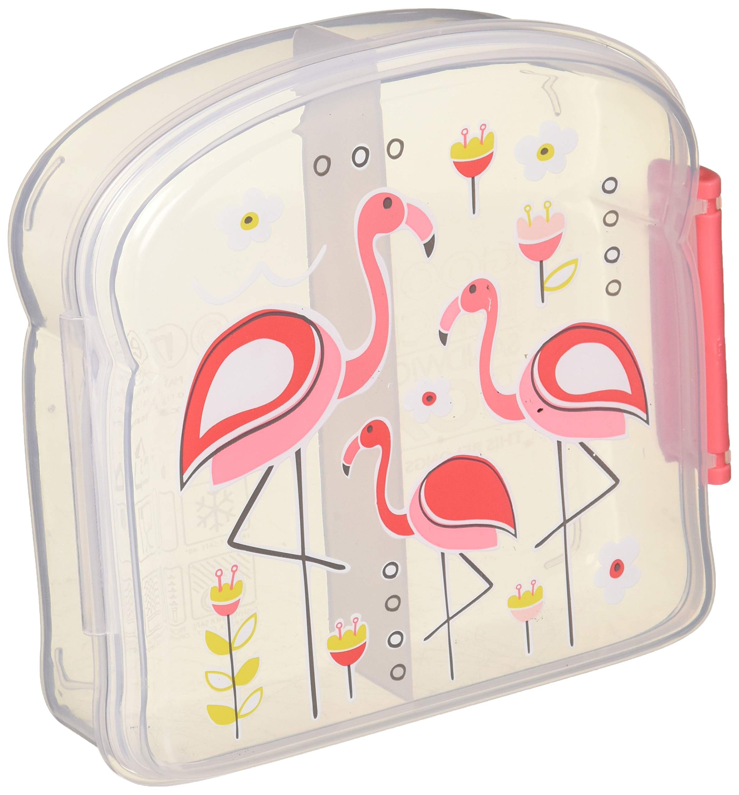 Sugarbooger Good Lunch Sandwich Box, Flamingo, 1 Count (Pack Of 1)