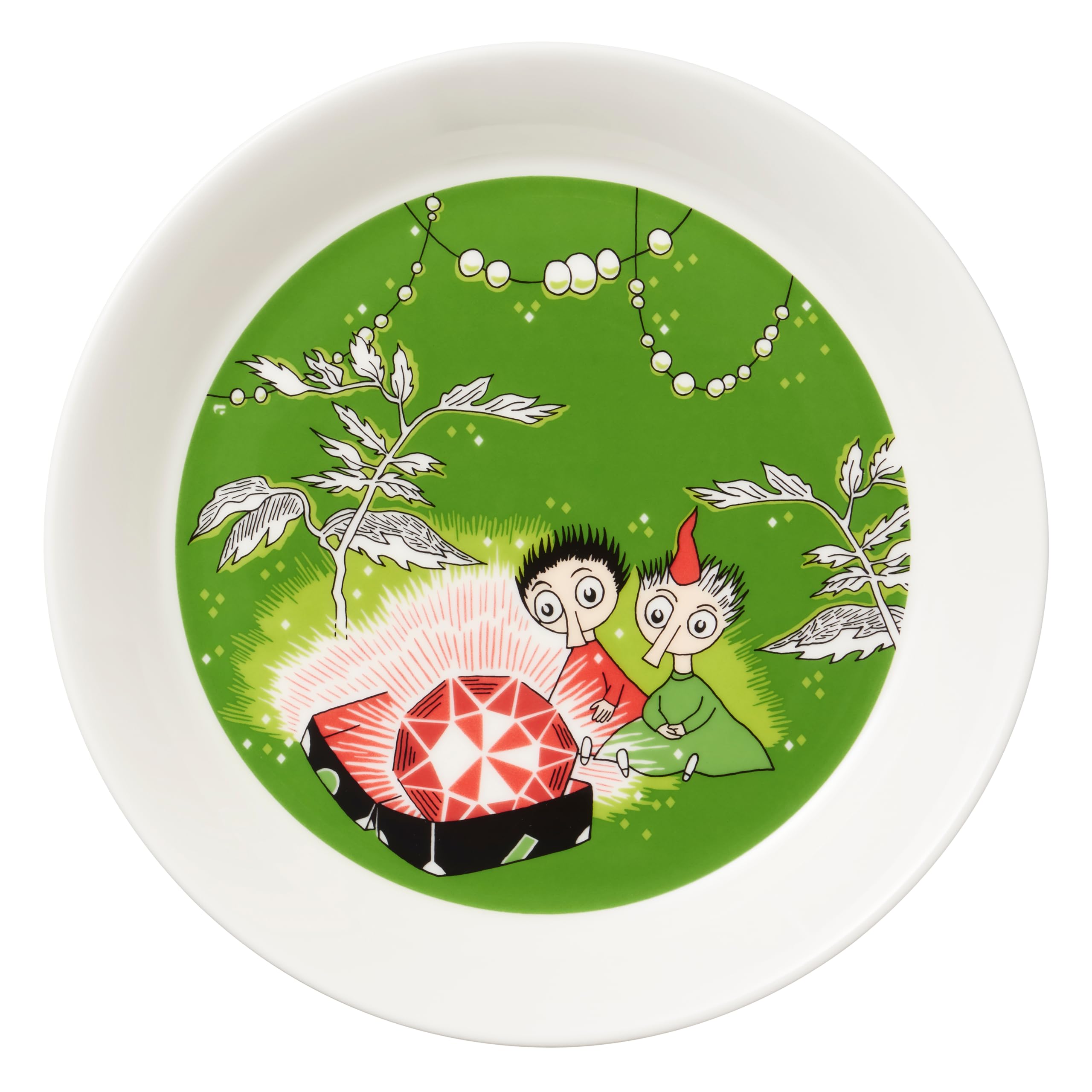 Arabia Moomin Plate 7.48in Thingumy and Bob, Green