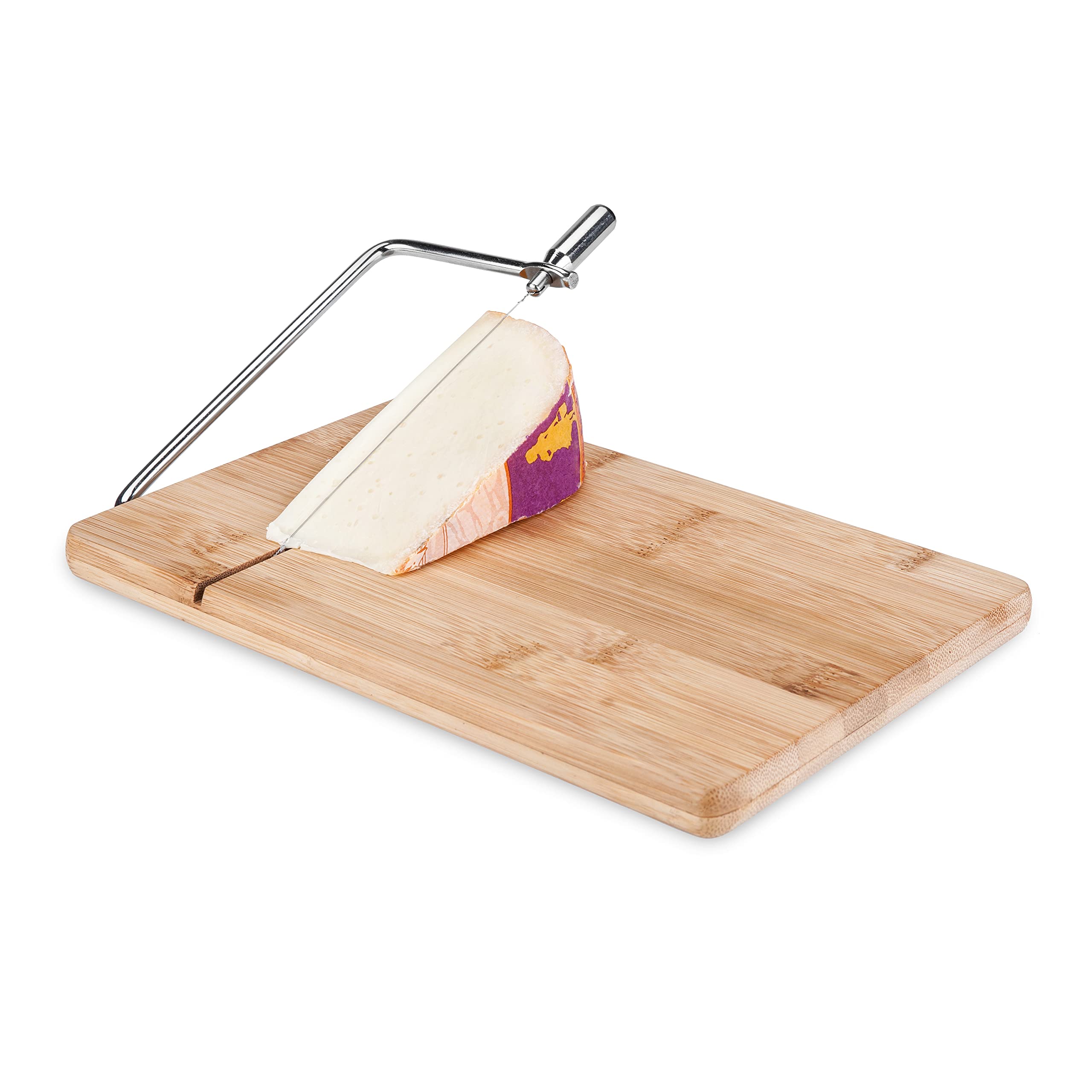 True Wireslice Bamboo Cutting Wire Cutter Board, Block Cheese Slicer, 10'' By 6.5'', Wood