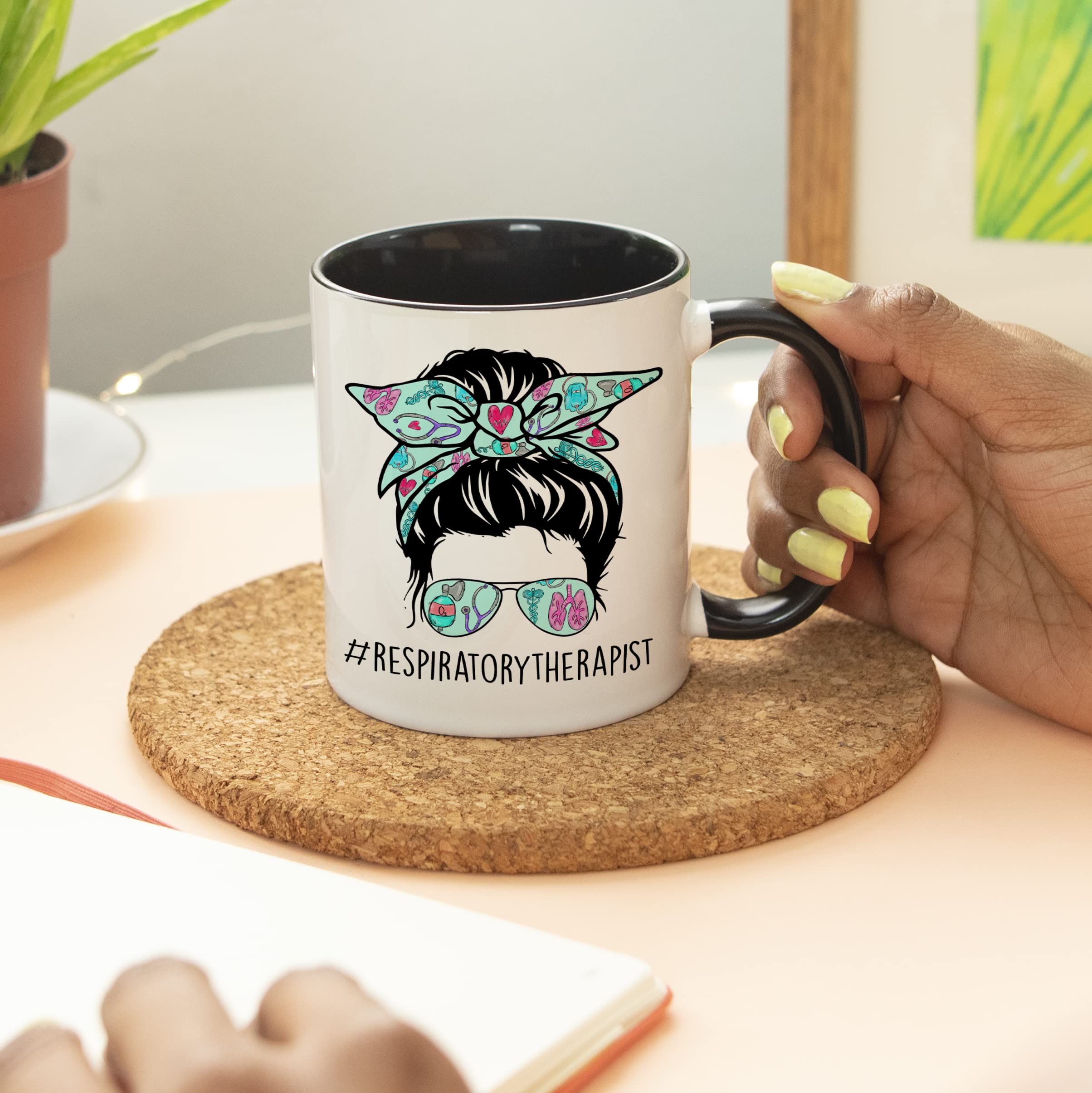 YouNique Designs Respiratory Therapist Life Mug for Women, 11 Ounces, Respiratory Therapy Coffee Mug, RT Cup, Mug for Respirator