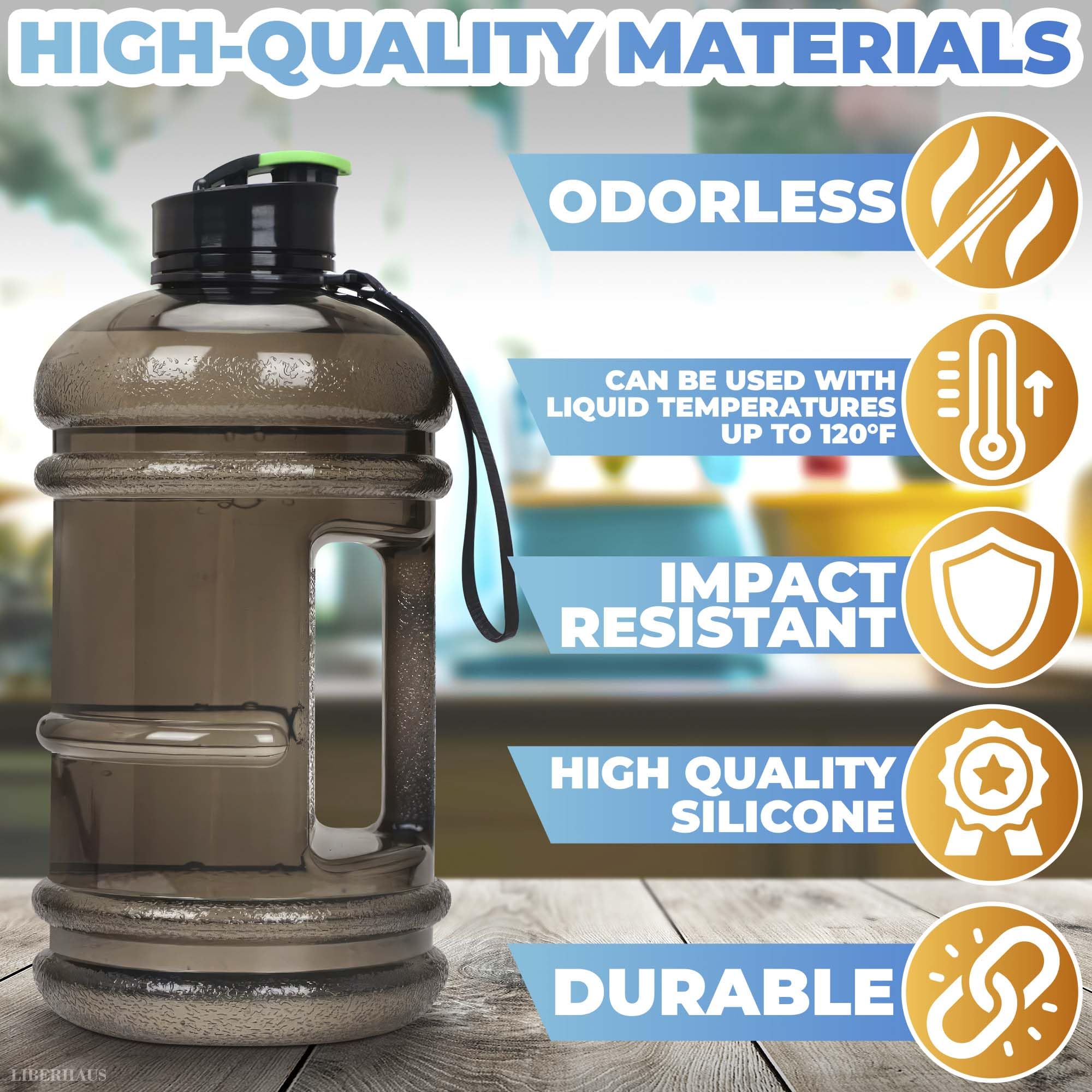 Half Gallon Water Bottle With Handle - 2.2L Reusable Water Bottle For Gym Camping Water Jug Half Gallon Bottle - Gym Water Bottl