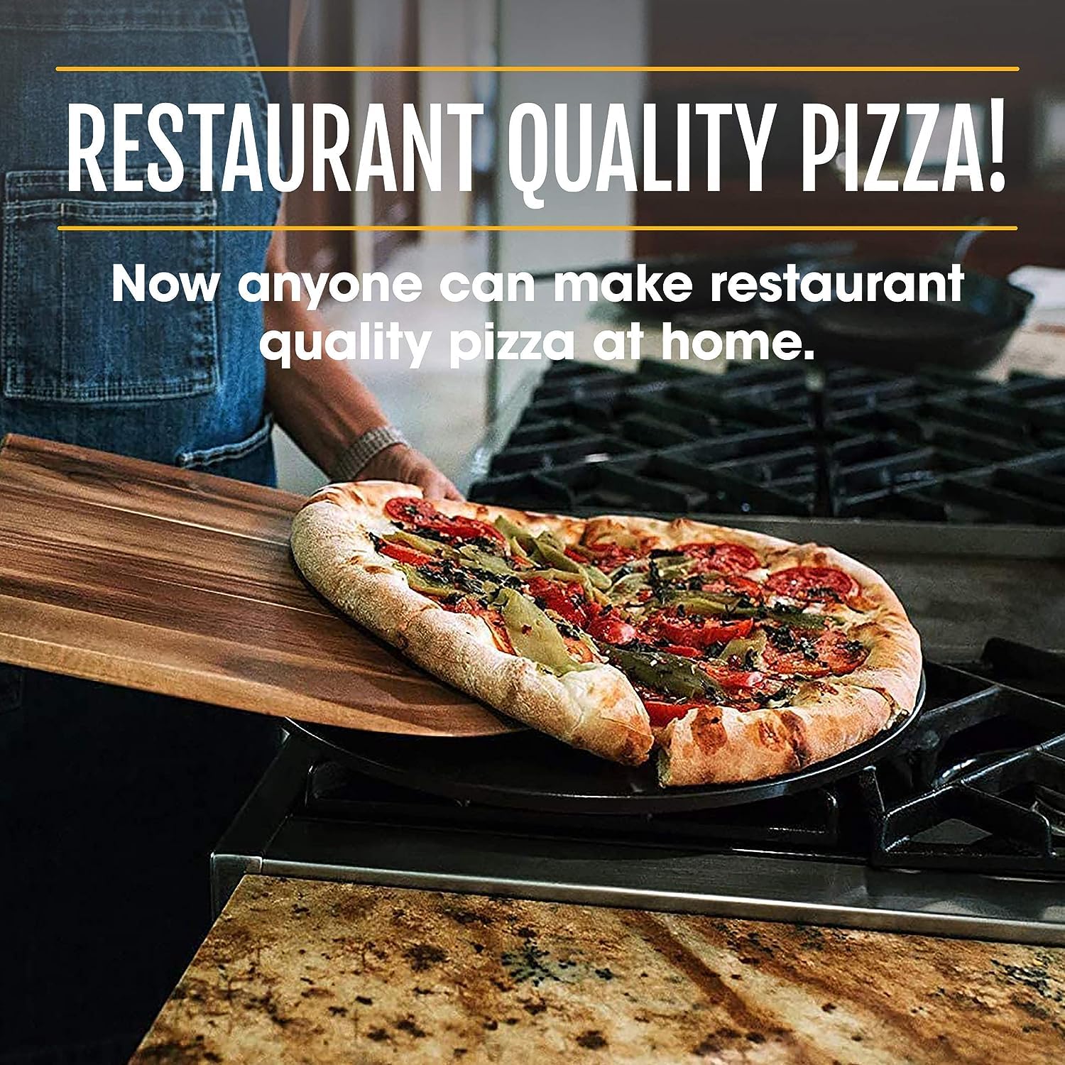 Heritage Pizza Stone, 15 Inch Ceramic Baking Stones For Oven Use - Non Stick, No Stain Pan & Cutter Set For Gas, Bbq & Grill - K