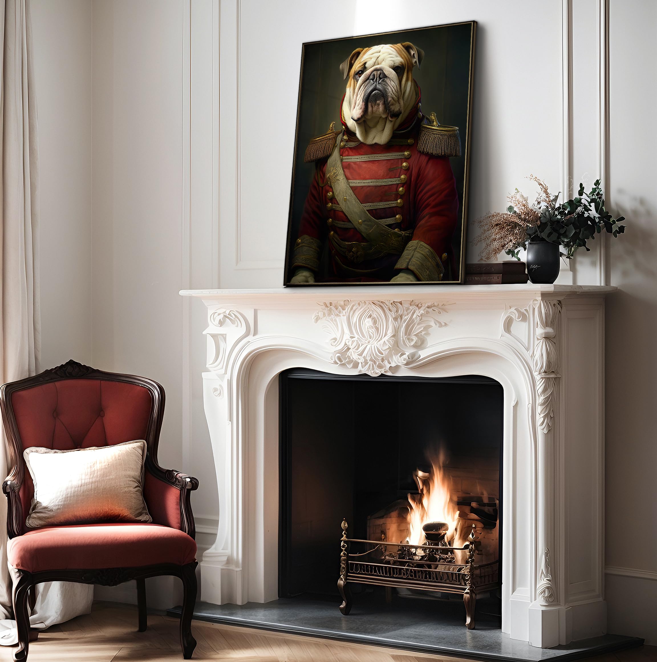 Poster Master Aristocratic Bulldog Poster - Dog Print - Renaissance Art - Dog Breed Art - Gift For Men, Women & Animal Lover - F