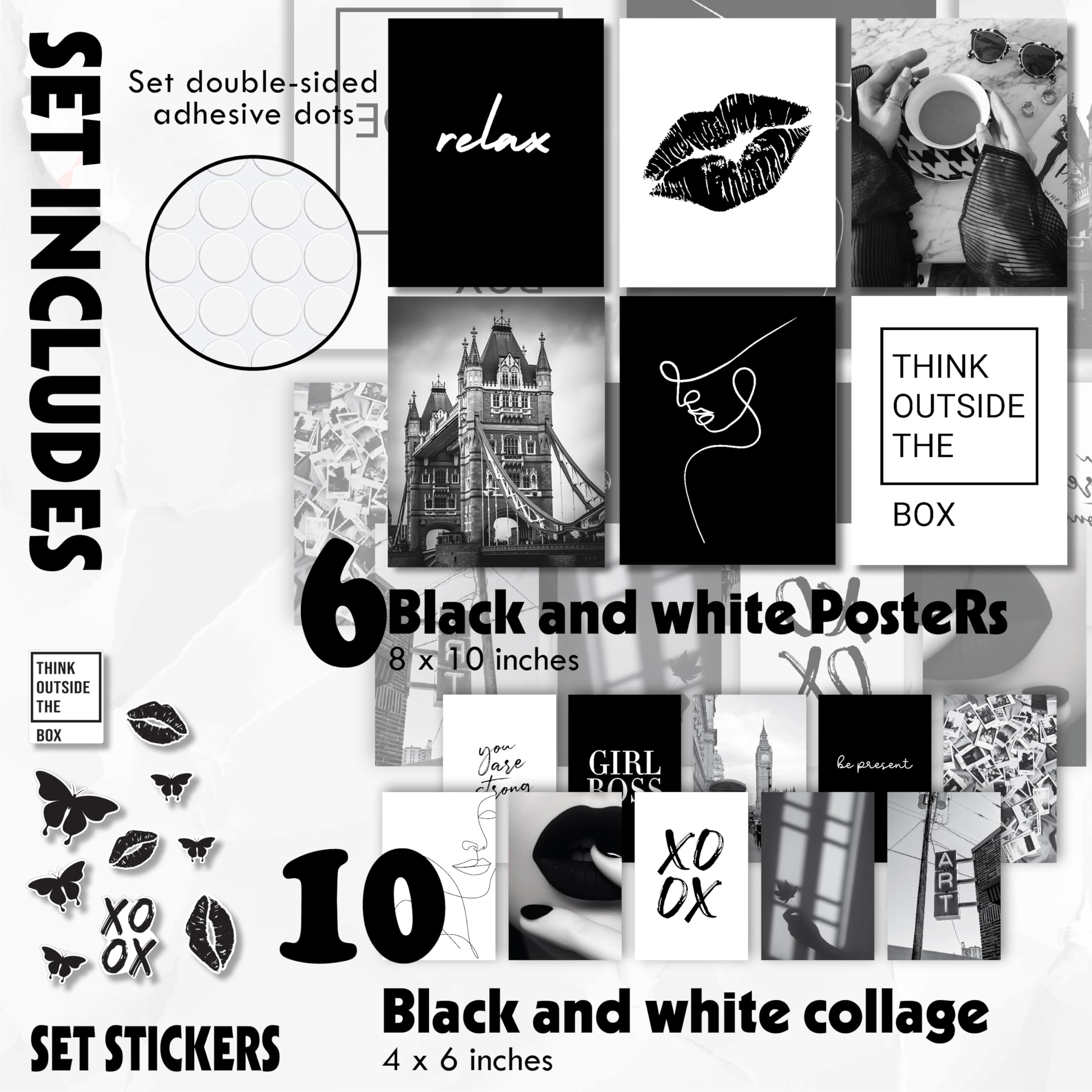 97 Decor Black and White Posters for Room Aesthetic - Black and White Wall Decor  Black and White Room Decor for Teen Girls  Boy Play Bunny Art Prints  Photo Picture Bedroom Decoration (8x10 UNFRAMED)