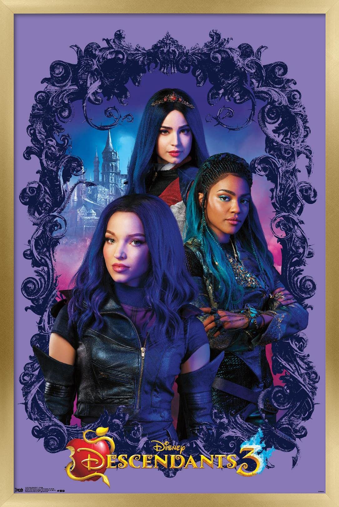 Trends International Disney Descendants 3 - Group Wall Poster, 22.375'' X 34'', Gold Framed Version