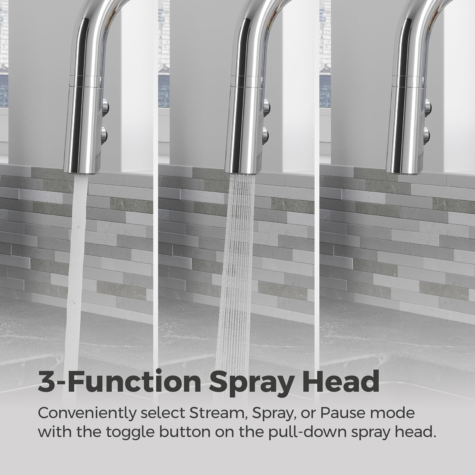 Pfister Zanna Kitchen Faucet With Pull Down Sprayer And Soap Dispenser, Single Handle, High Arc, Polished Chrome Finish, F5297Zn