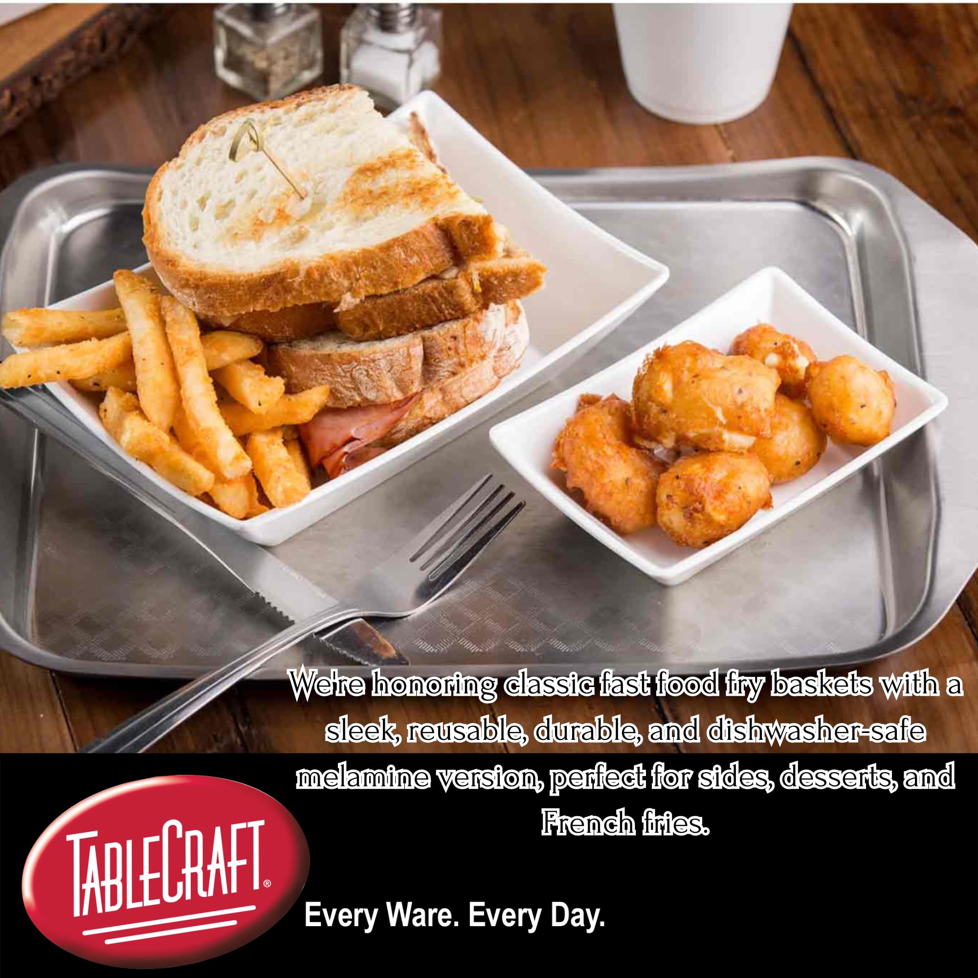 Better Burger Collection Large Fry Tray, Black, 7.375 X 4.875 X 1.75''