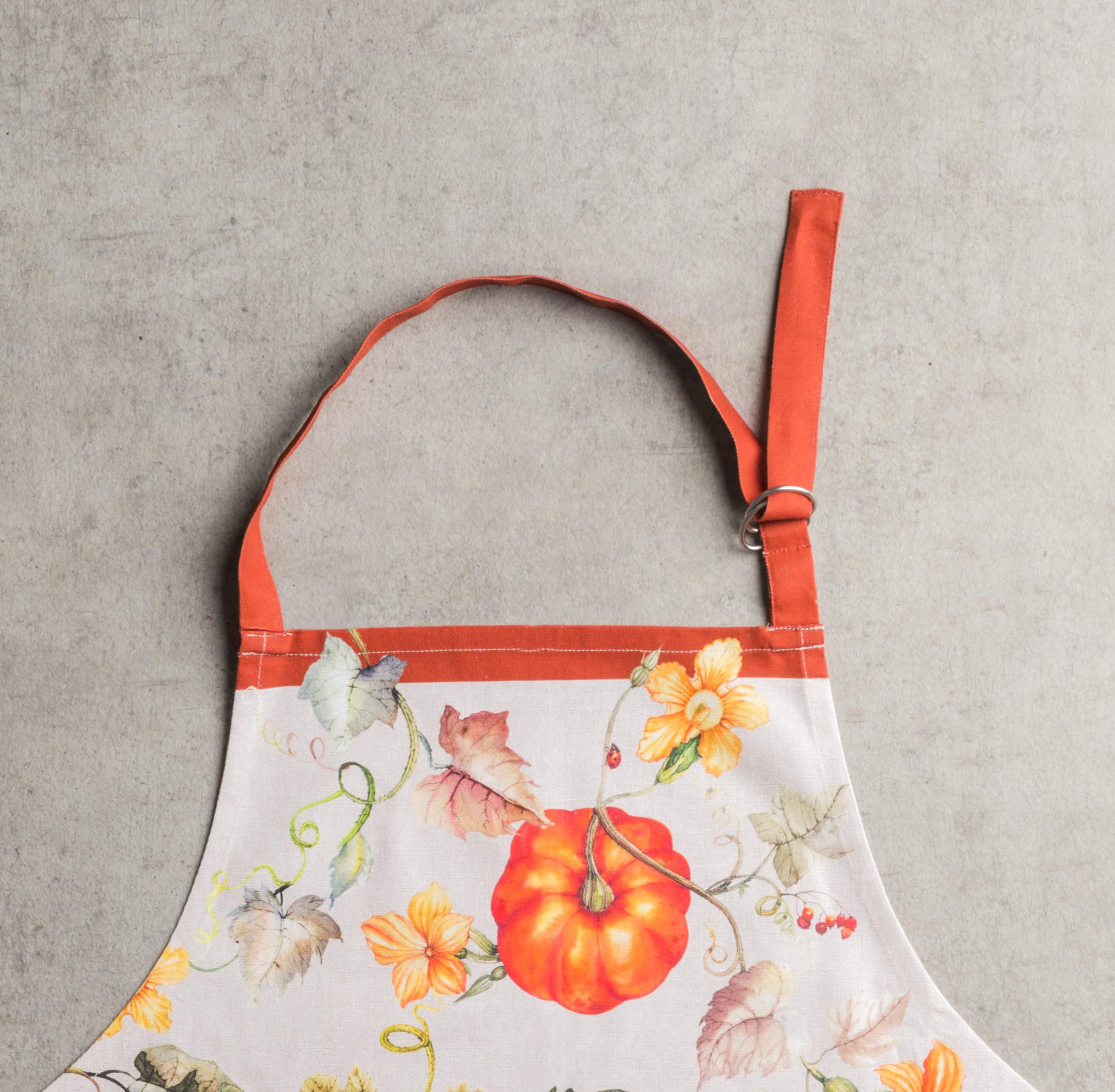 Maison D' Hermine Potiron 100% Cotton 1 Piece Kitchen Apron With An Adjustable Neck & Hidden Centre Pocket With Long Ties For Wo
