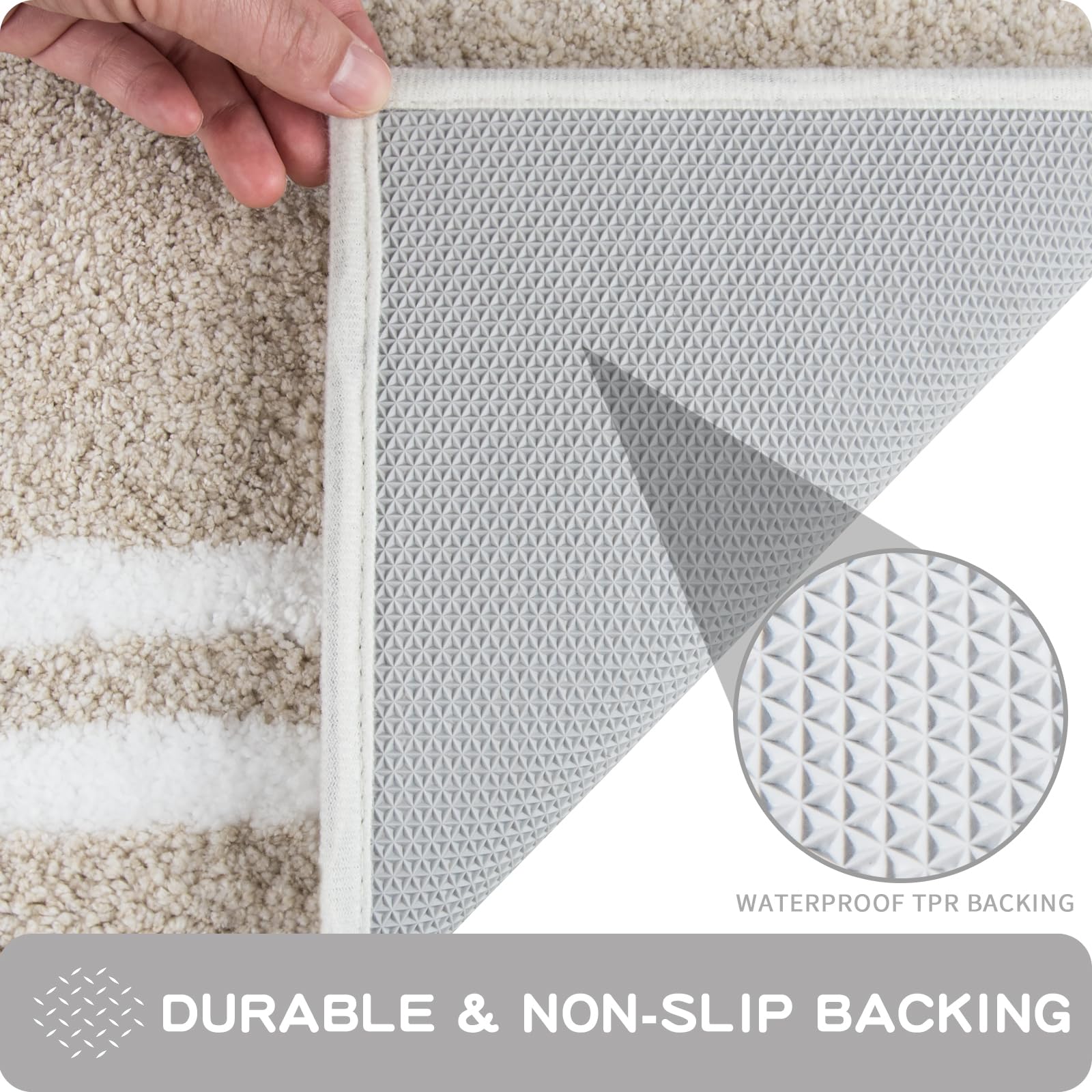 Purrugs Non-Slip Bathroom Rug 30'' X 46'' - Super Absorbent & Quick Dry Shaggy Microfiber Bath Mat, Machine Washable Plush Throw