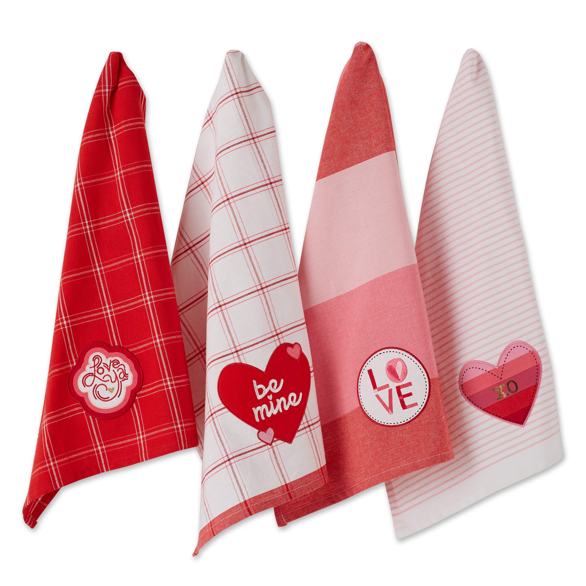 DII Asst Love Embellished Dishtowel (Set of 4)