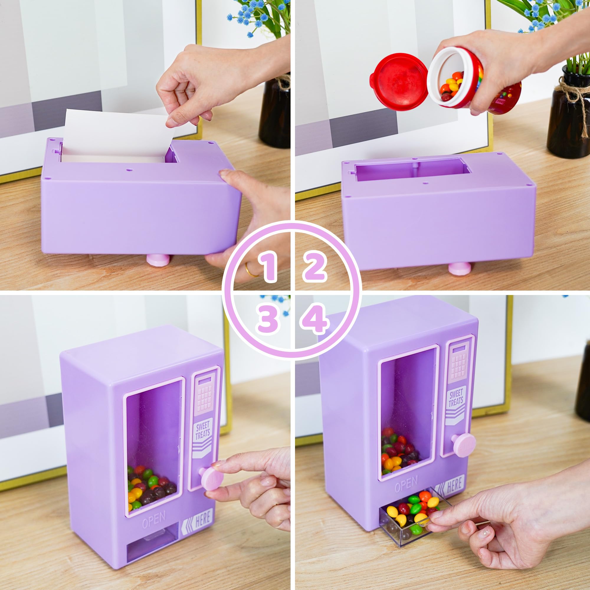 YOBRO Candy Dispenser, Cute Vending Machine for Desktop, Manual Candy Machine, Dispense Mini Candies, Birthday&Christmas Gift fo