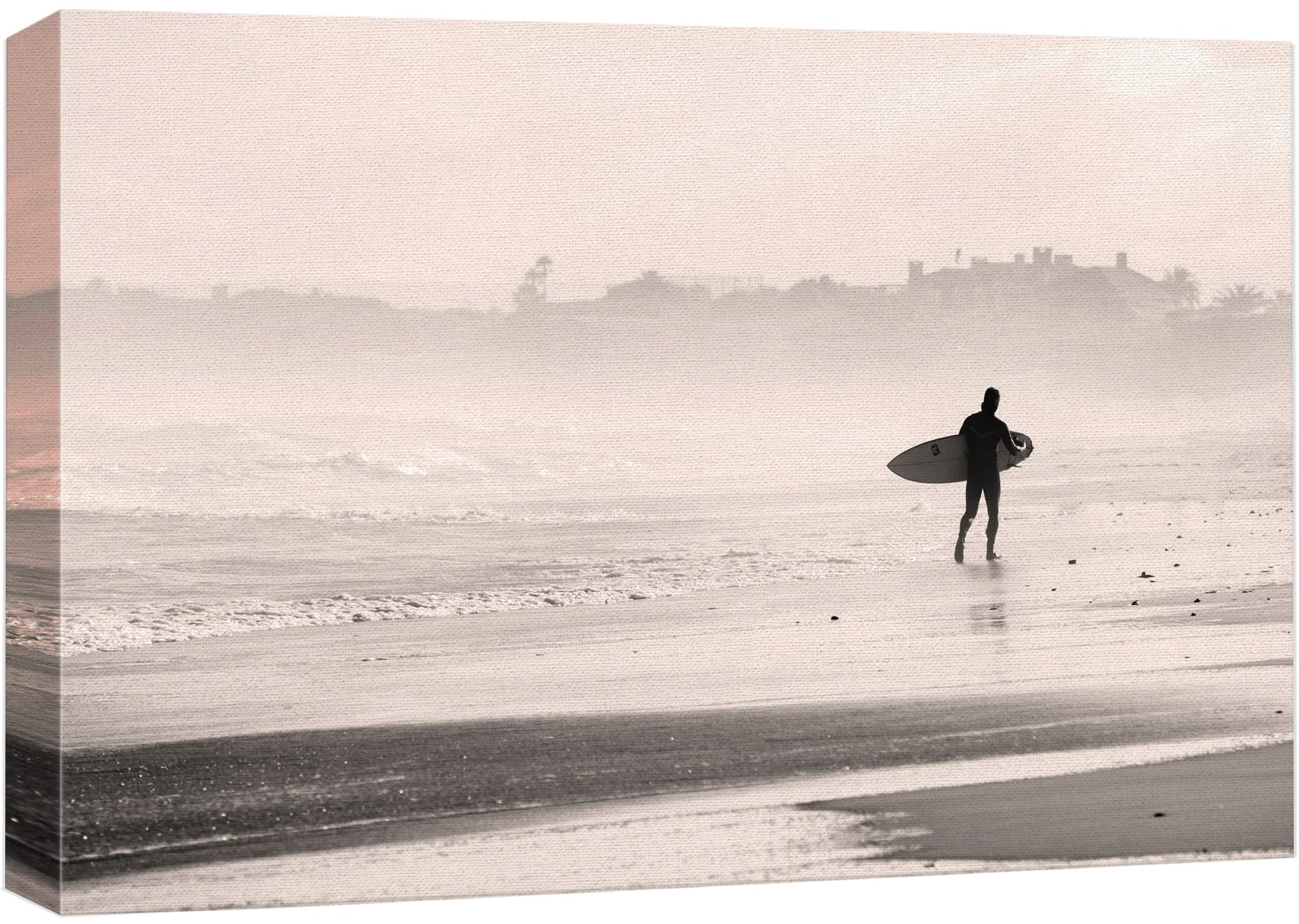 Wall26 Canvas Print Wall Art Surfer On Seashore At Dawn Sports Athletes Photography Realism Contemporary Scenic Urban Multicolor