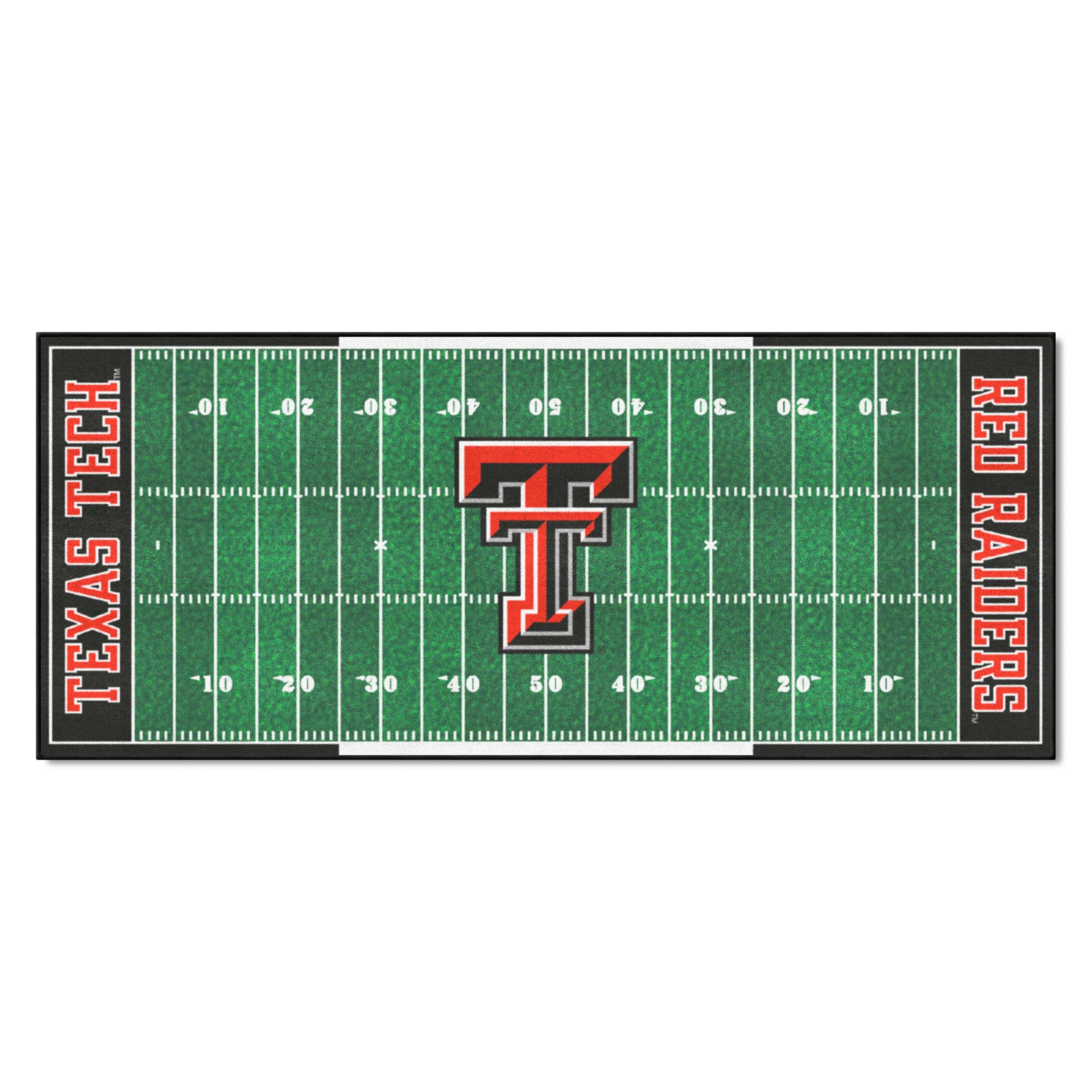 FANMATS - 7563 NCAA Texas Tech University Red Raiders Nylon Face Football Field Runner 30x72