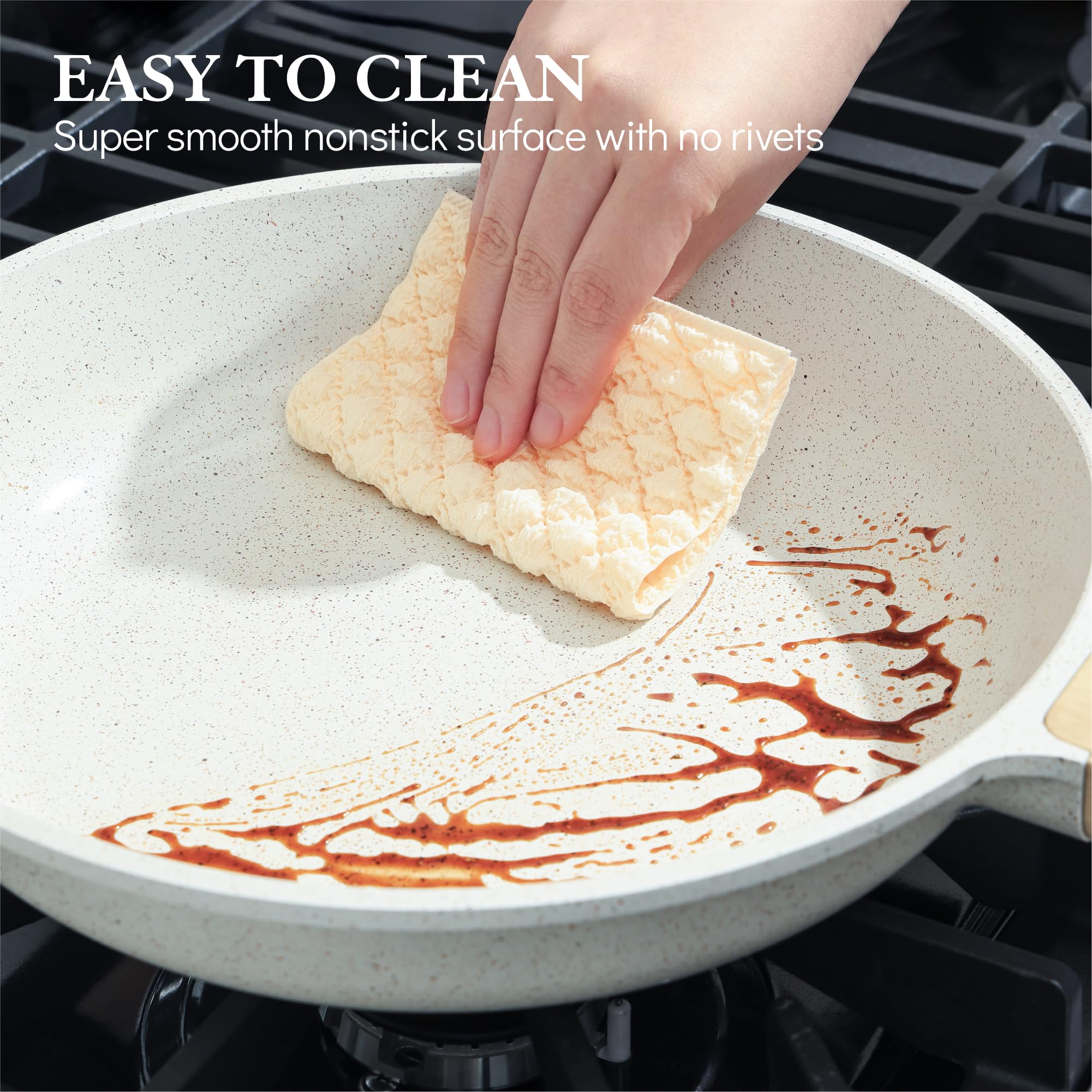 Sensarte Nonstick Ceramic Frying Pan Skillet, 8-Inch Omelet Pan, Healthy Non Toxic Chef Pan, Induction Compatible Egg Pan With H