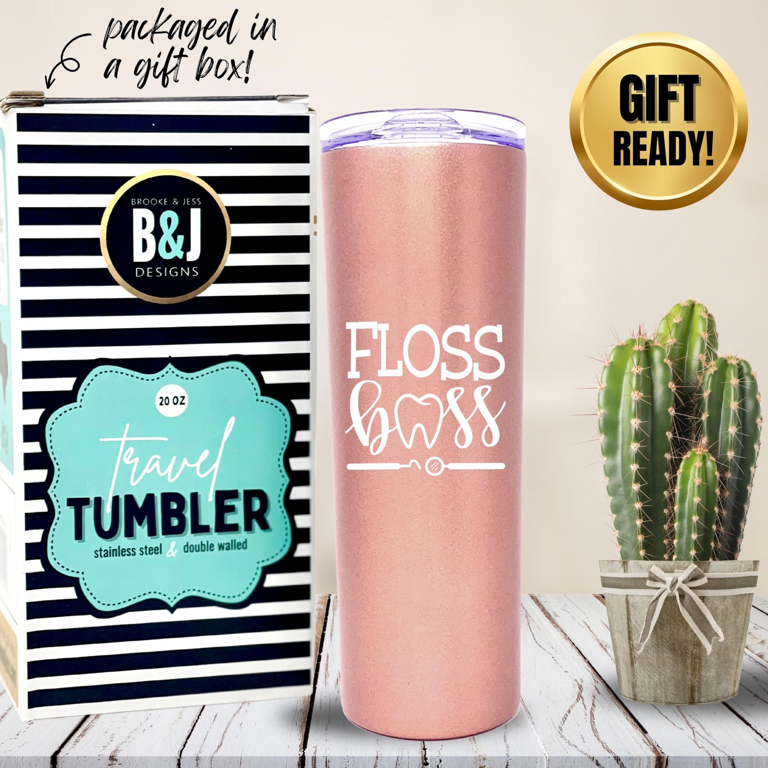 Brooke & Jess Designs Dental Assistant Hygienist Gifts For Women - Dentist Tumbler, Cups, Coffee Mug, Insulated Water Bottle - G