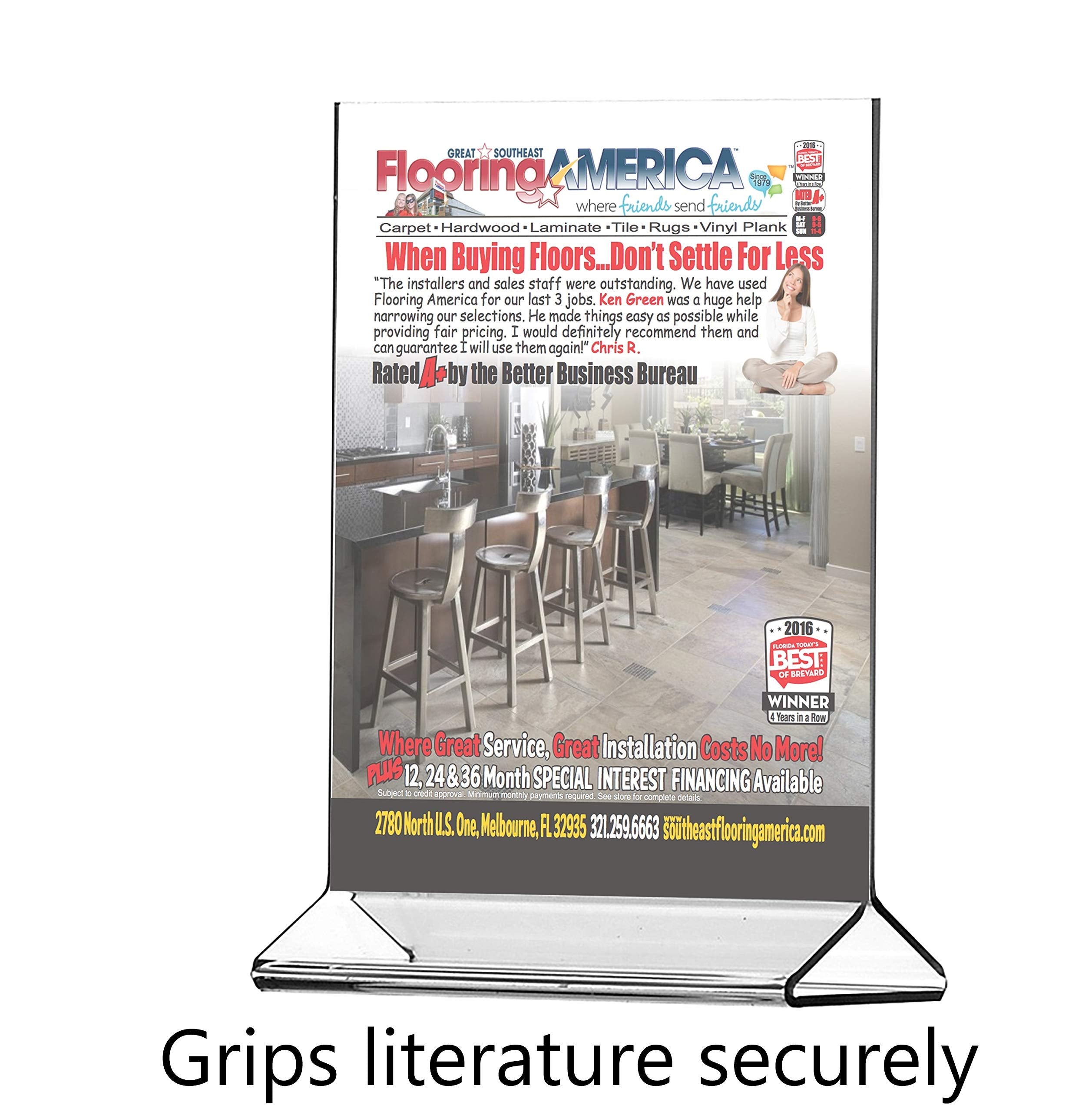 Acrylic Table Tent Menu/Card Holders - 4'' X 6''