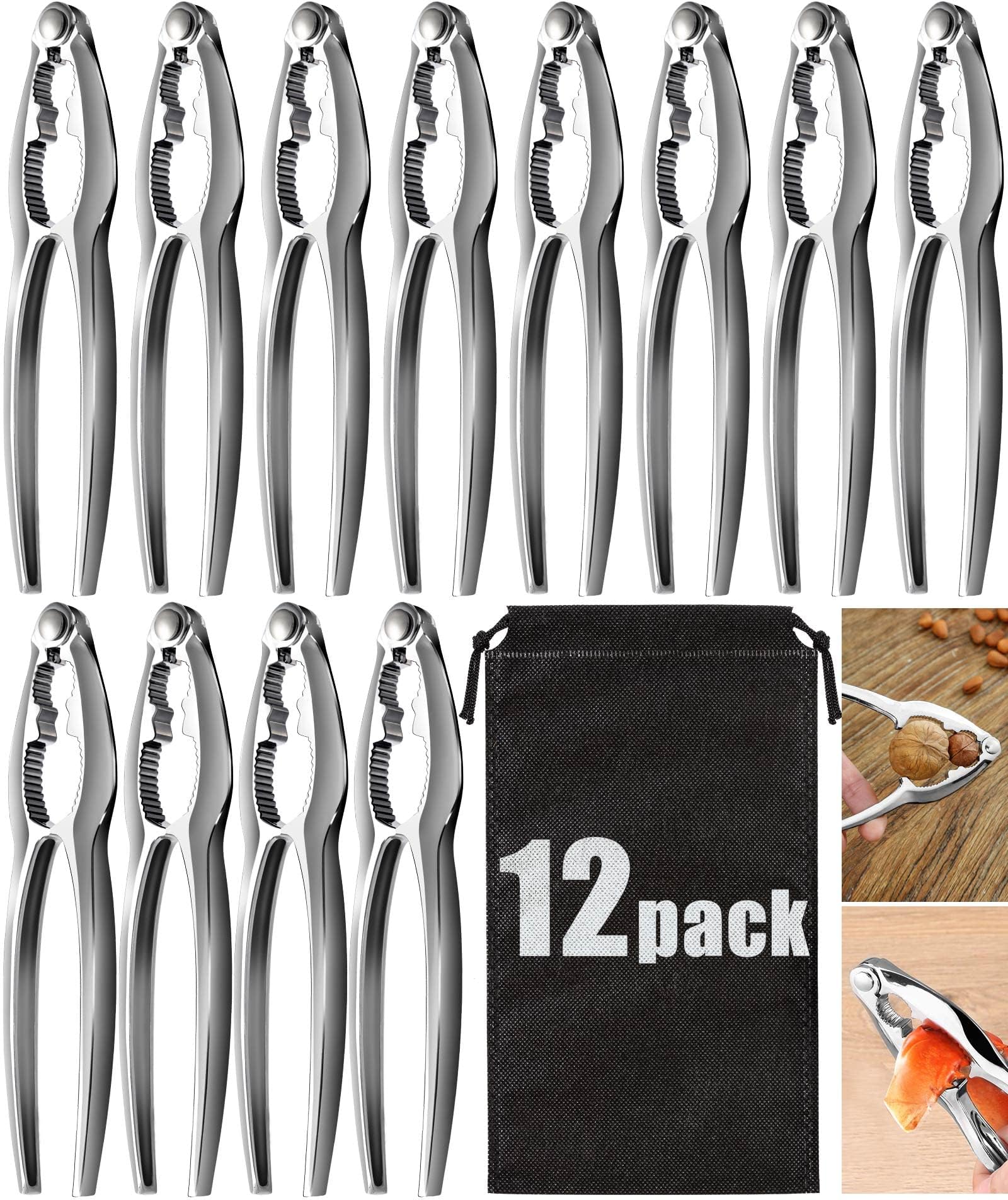 12 Pcs Crab Crackers And Tools Set Heavy Duty Seafood Tools Set Crab Leg Crackers Lobster Nut Crackers Opener Home Kitchen Parti