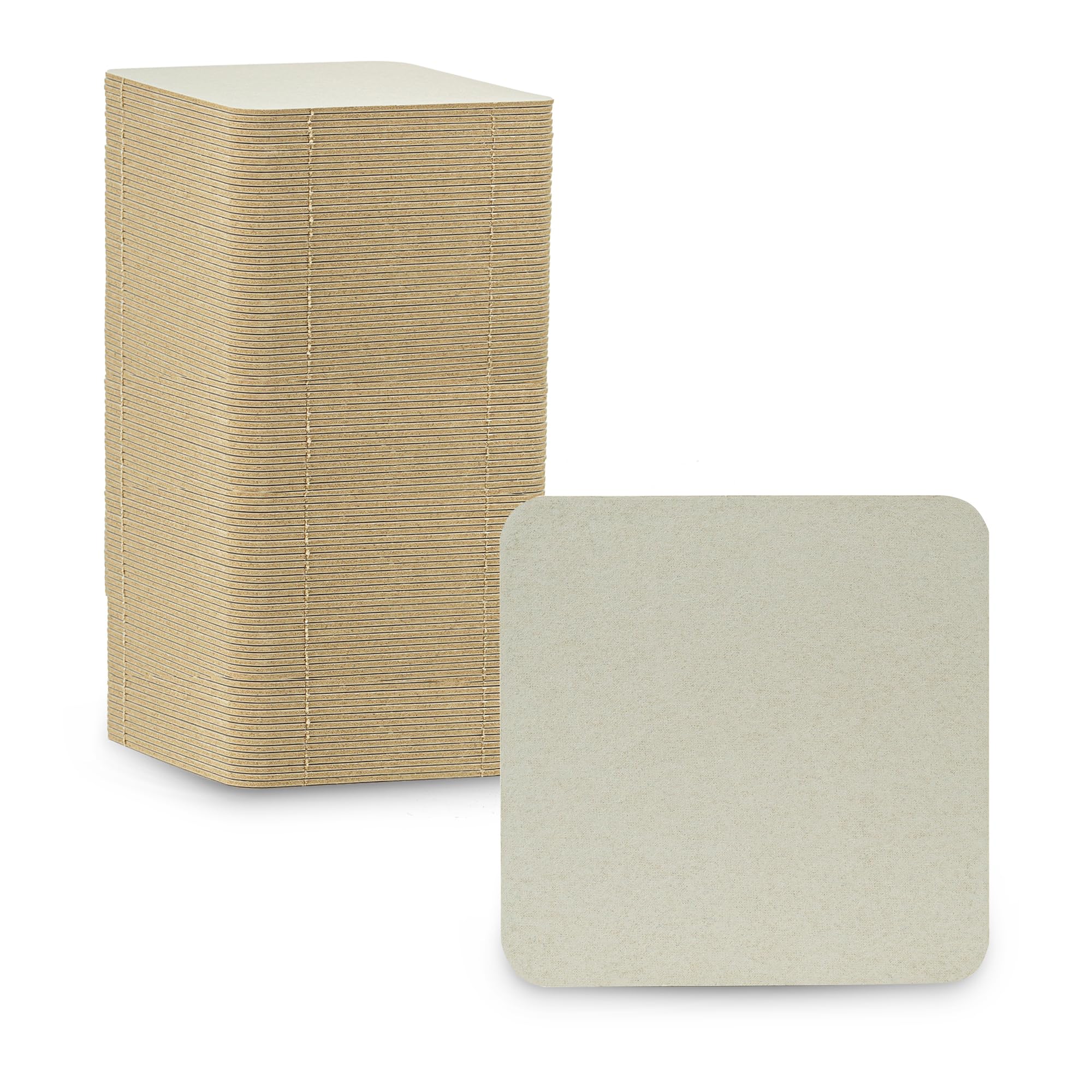 Mt Products Off-White Square Paper Coasters For Drinks - 4    Blank Disposable Coasters (Pack Of 100) - Made In The Usa