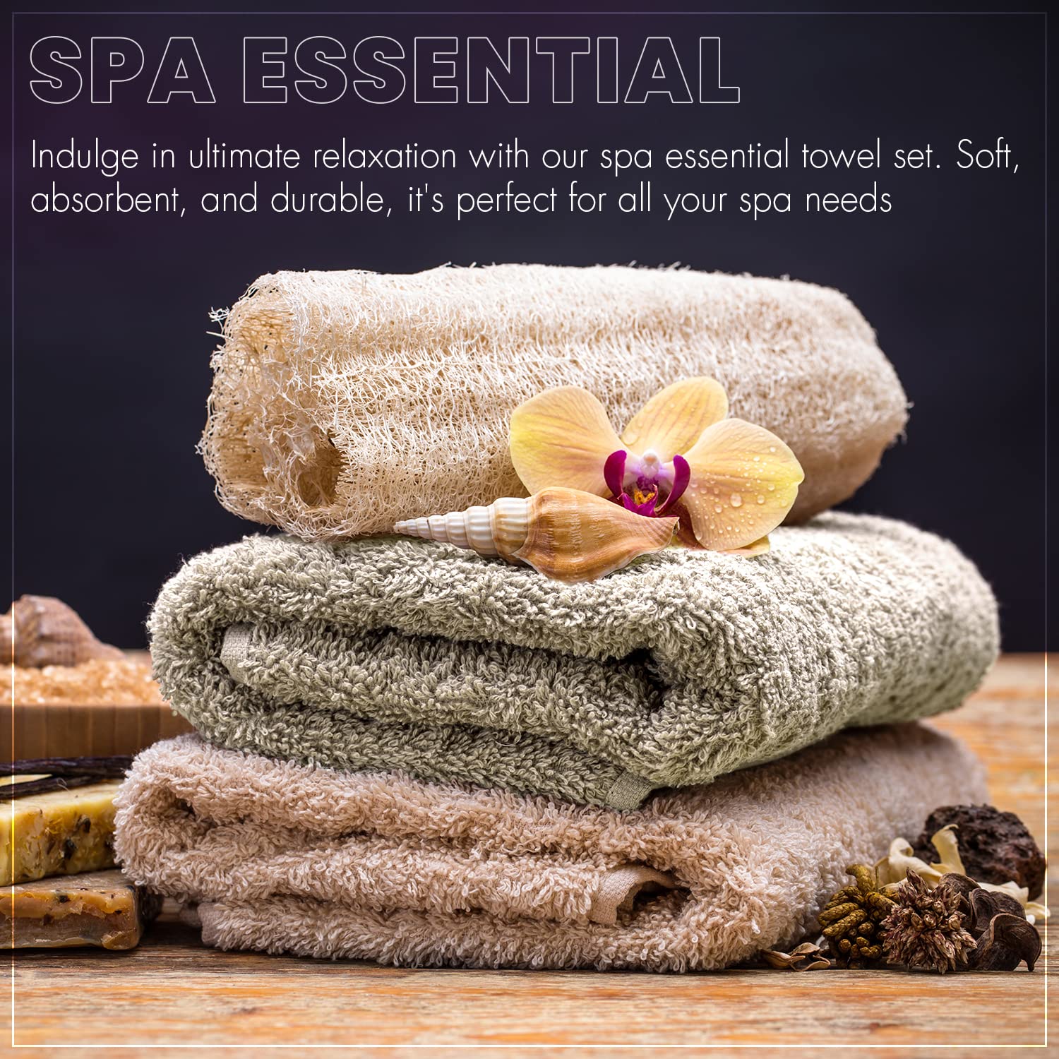KAHAF Collection 6-Pack Bath Towels - Lightweight - Extra Absorbent - 100% Cotton - Shower towels (Multi  27 inchesx54 inches)