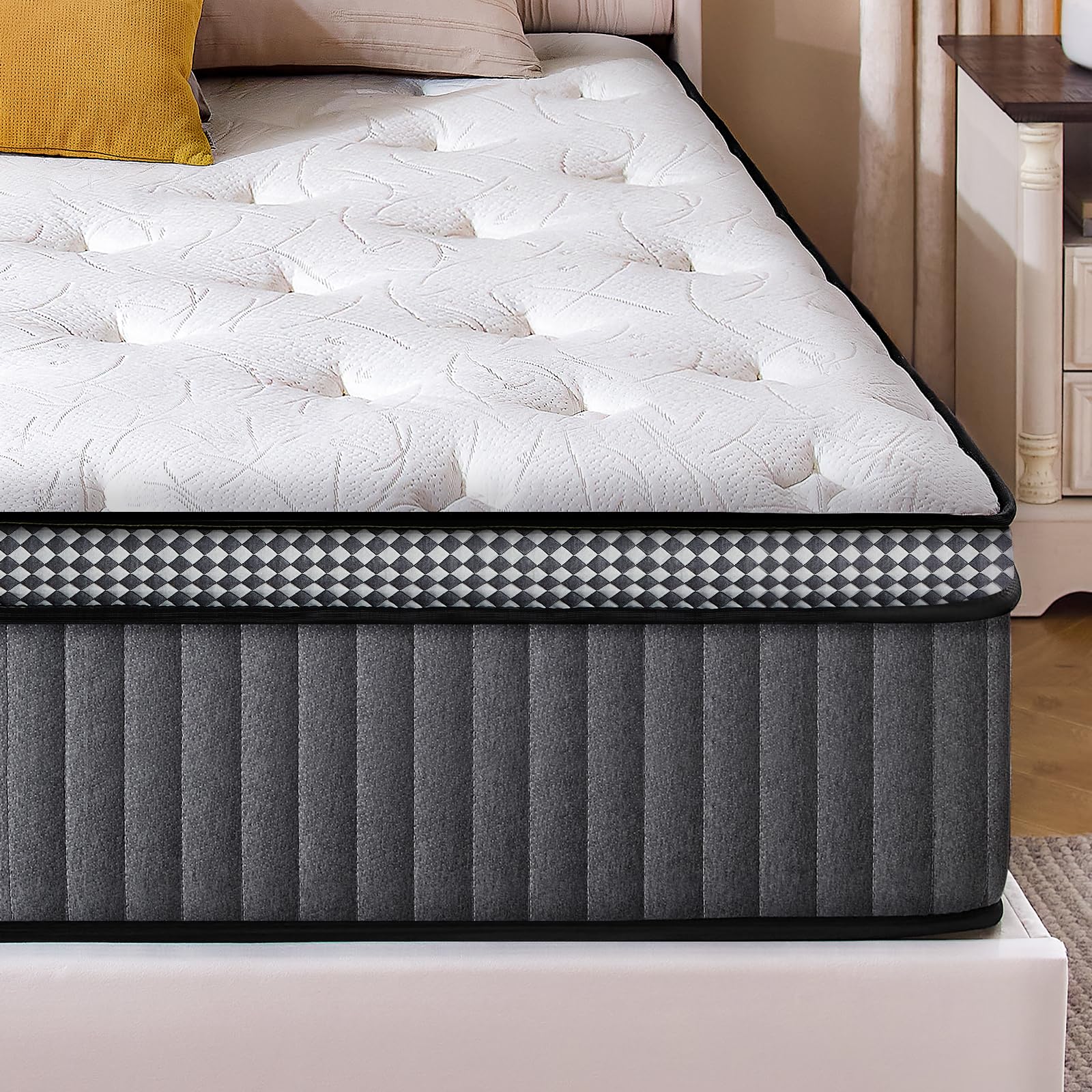 Legacyamerhome Twin Mattress, 10In Twin Size Hybrid Mattresses In A Box, With Gel Memory Foam, Pocket Springs For Motion Isolati