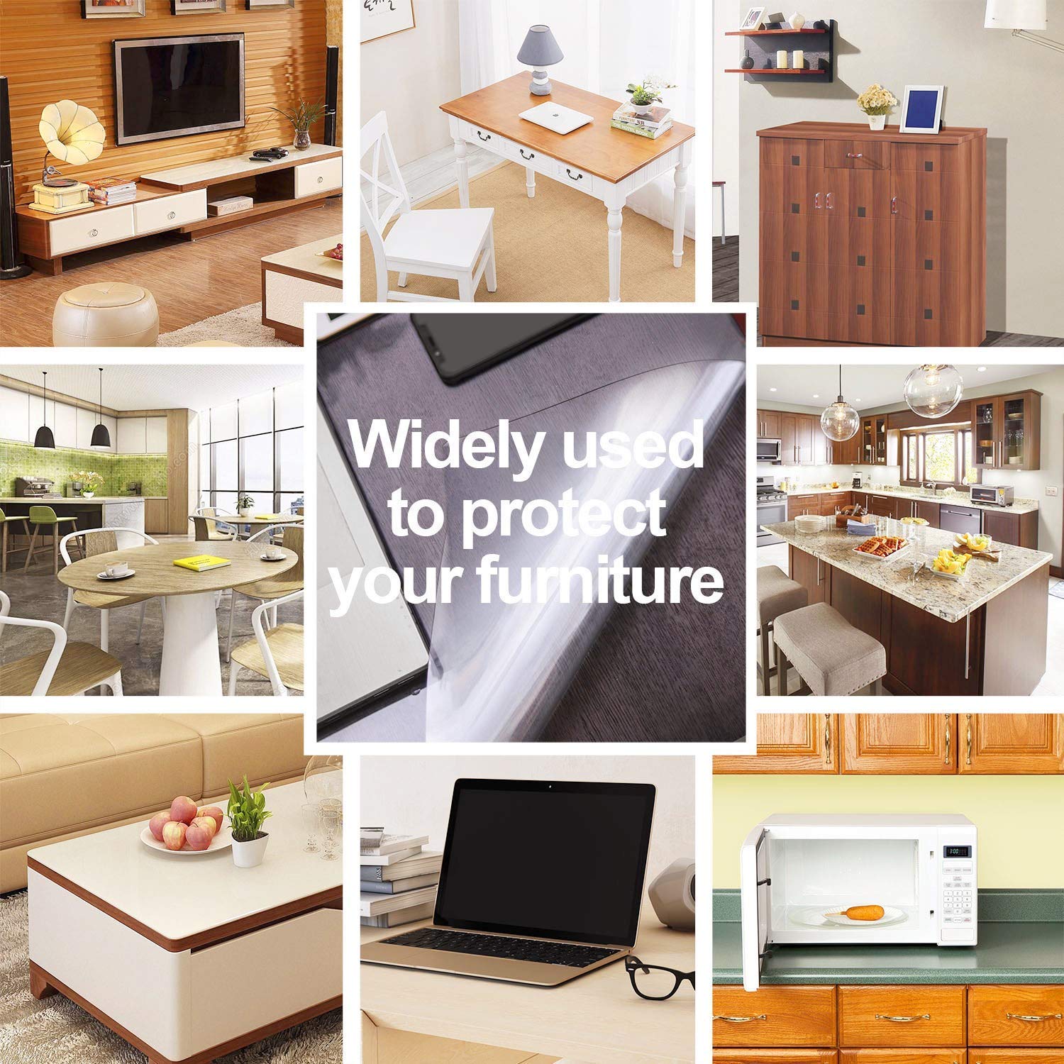 VALLEY TREE 30 x 96 Inch Clear Table Cover Protector  1.5mm Thick PVC Plastic Desk Protector  Clear Desk Mat  Waterproof Table Pad for Dining Table or Office Desk