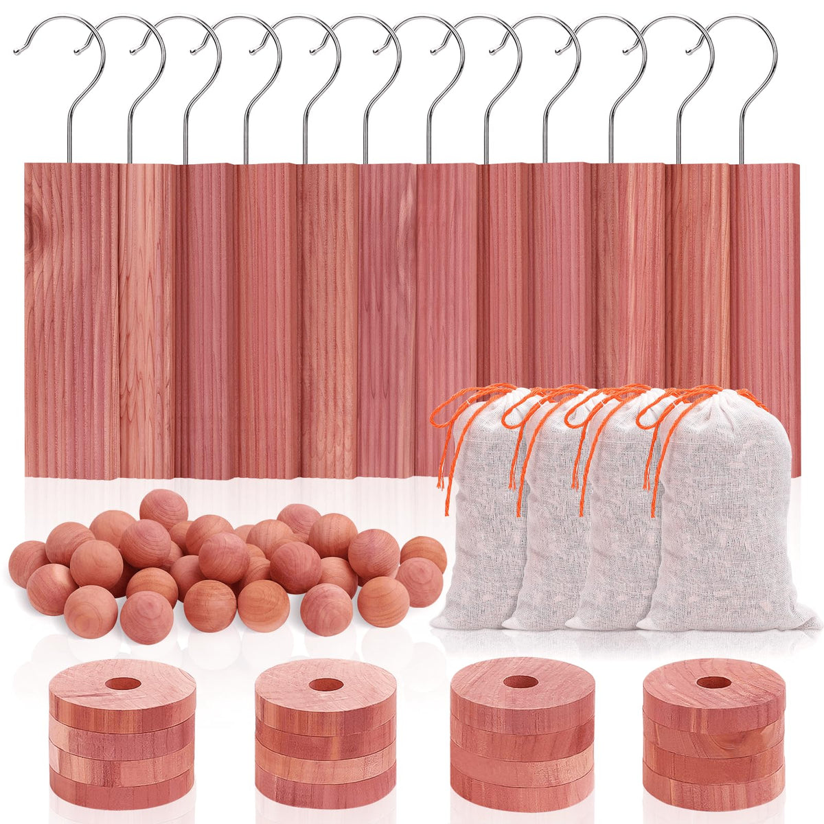 Homode Cedar Blocks For Clothes Storage, Cedar Chips For Closets And Drawers, Aromatic Cedar Wood Balls And Cedar Sachets, Cedar