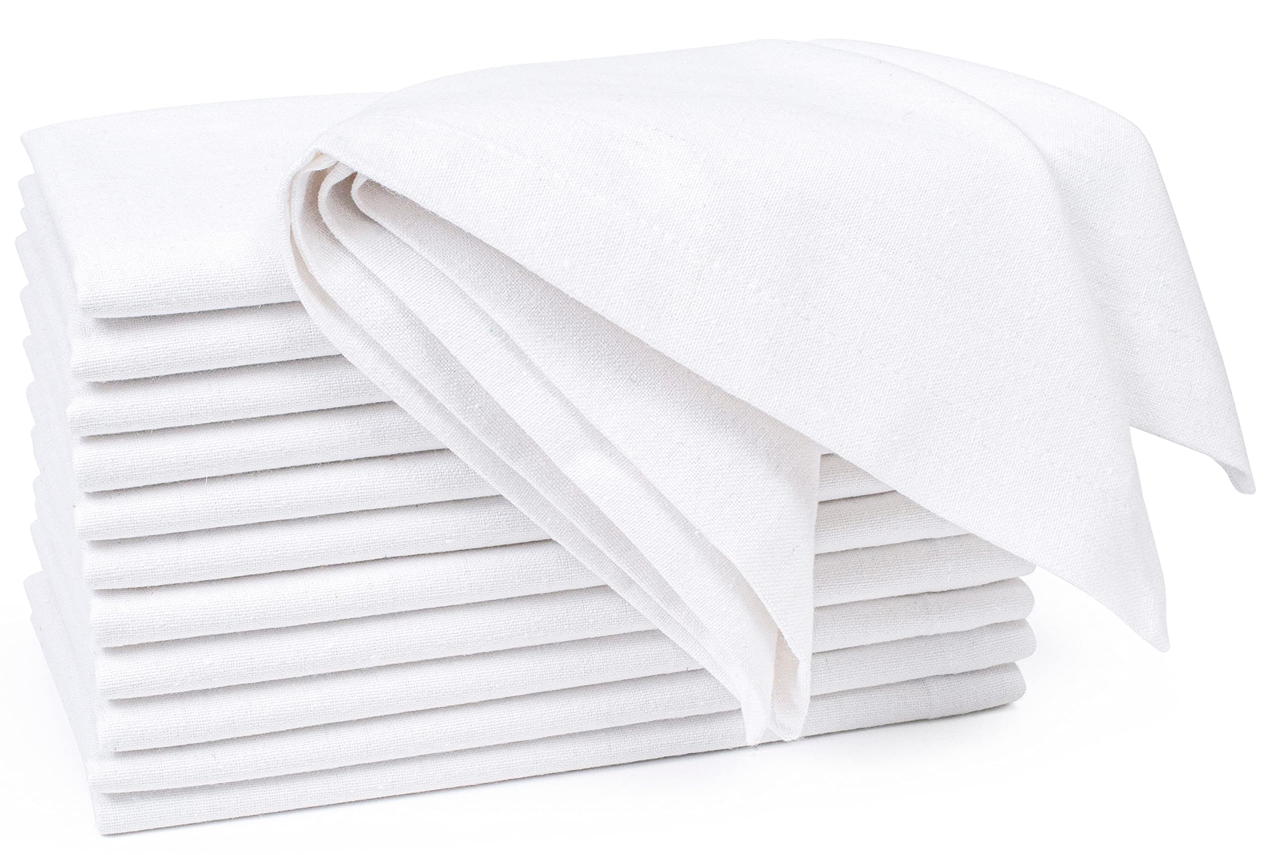 Cotton Dinner Napkin 18x18 inch White Everyday Napkins  Cotton Napkins  Wedding Napkins  Cocktails Napkins  Tailored with Mitered Corners & Generous Hem  Easy Care
