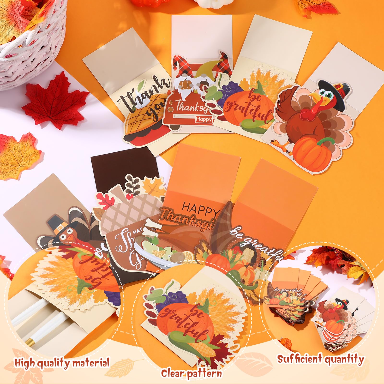 Qeeenar 48 Pcs Thanksgiving Cutlery Holder Fall Cutlery Wraps Bag Silverware Bags Turkey Utensil Silverware Holder Cutlery Pouch
