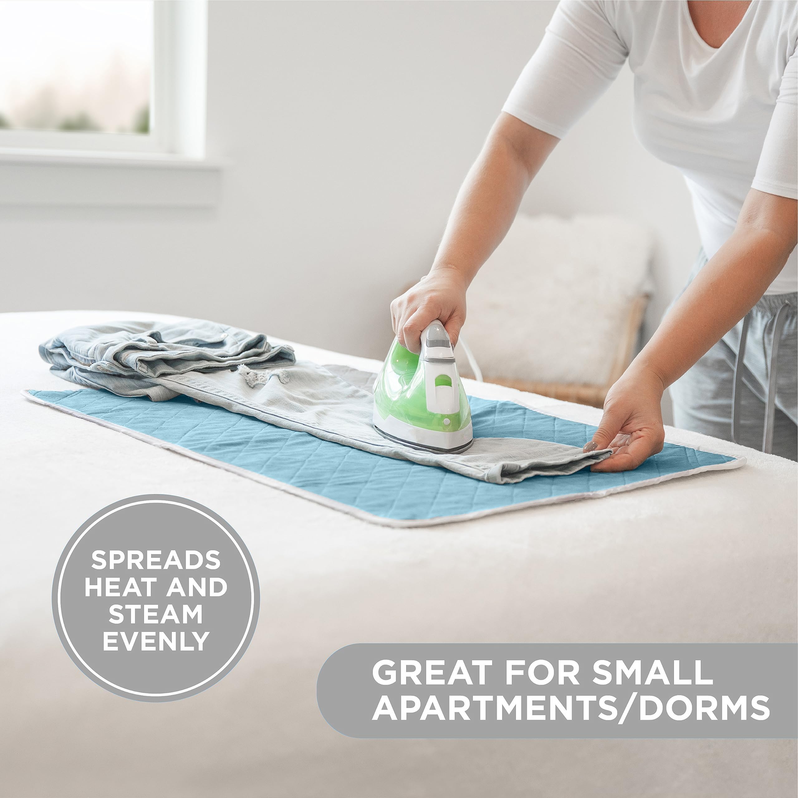 Holdn Storage Ironing Mat, Magnetic Laundry Mat, 28.25    X 19   , Blue, Quilted, Washer And Dryer Countertop, Ironing Pad