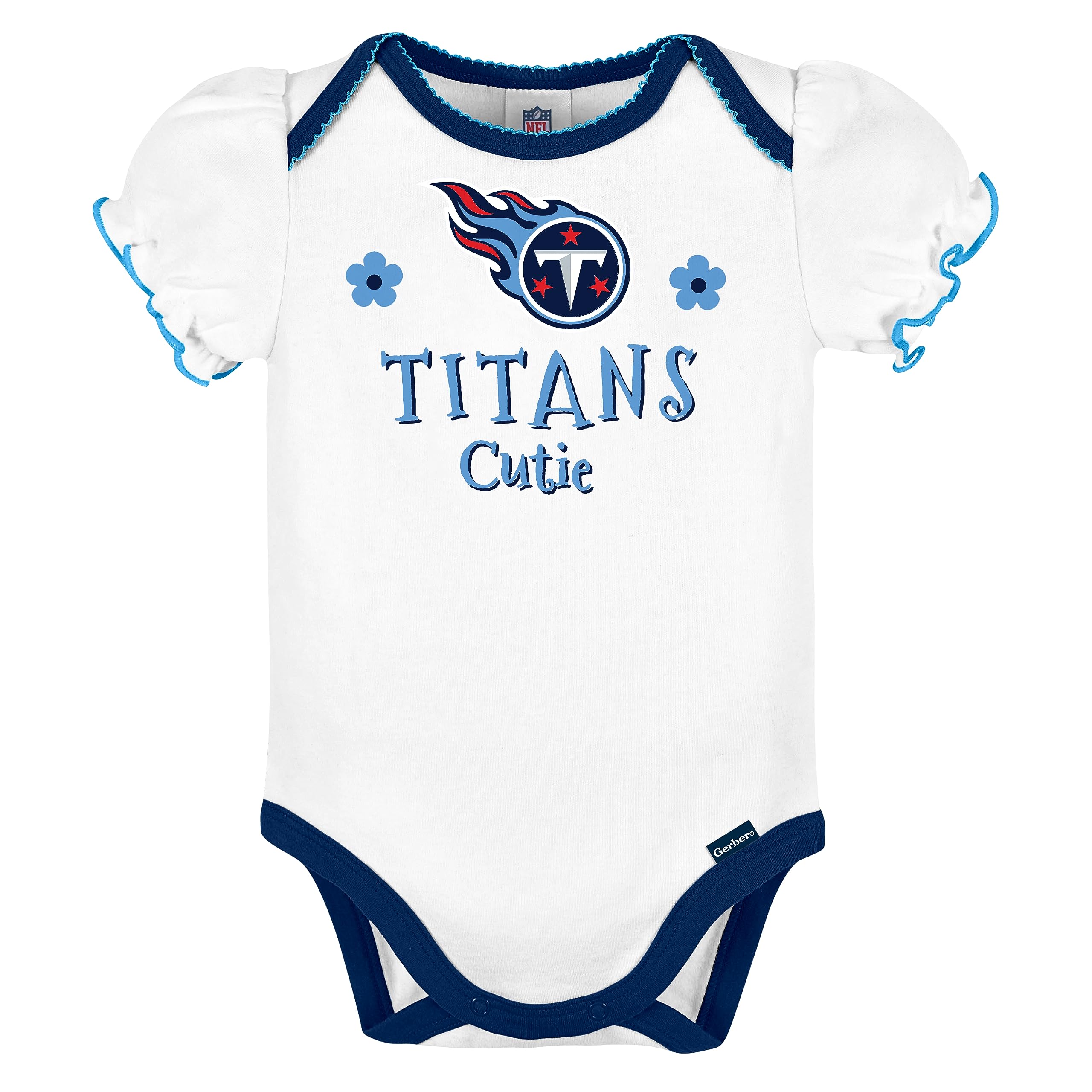 Nfl Tennessee Titans 3 Pack Short Sleeve Bodysuit, Bluewhitepink Tennessee Titans, 0-3 Months