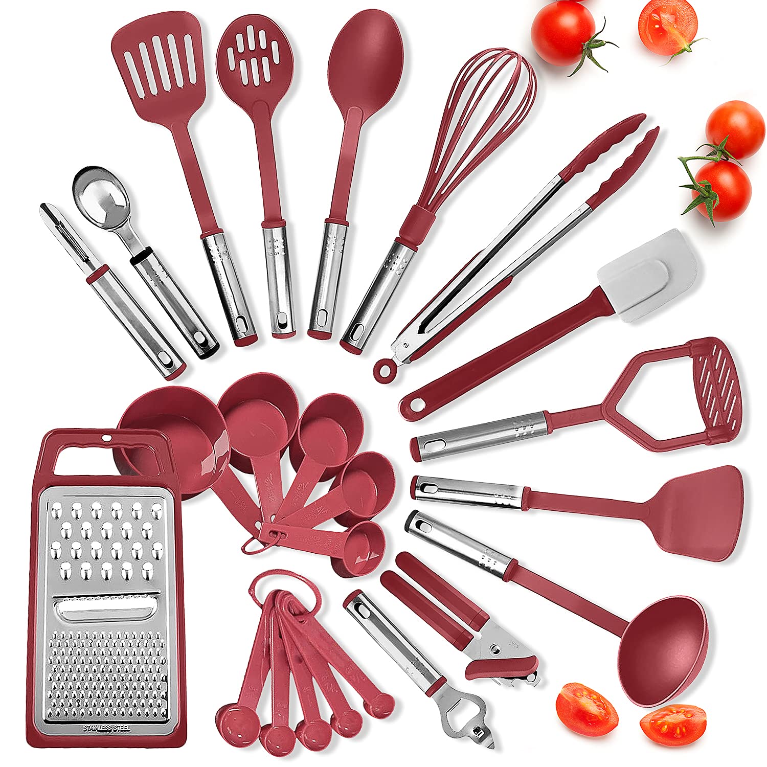 Joytable Pans Set-39Pc Silicone Handles, Durable Steel Bpa Free Bakeware, Oven Safe Cookie Sheets For Baking Nonstick Set With U